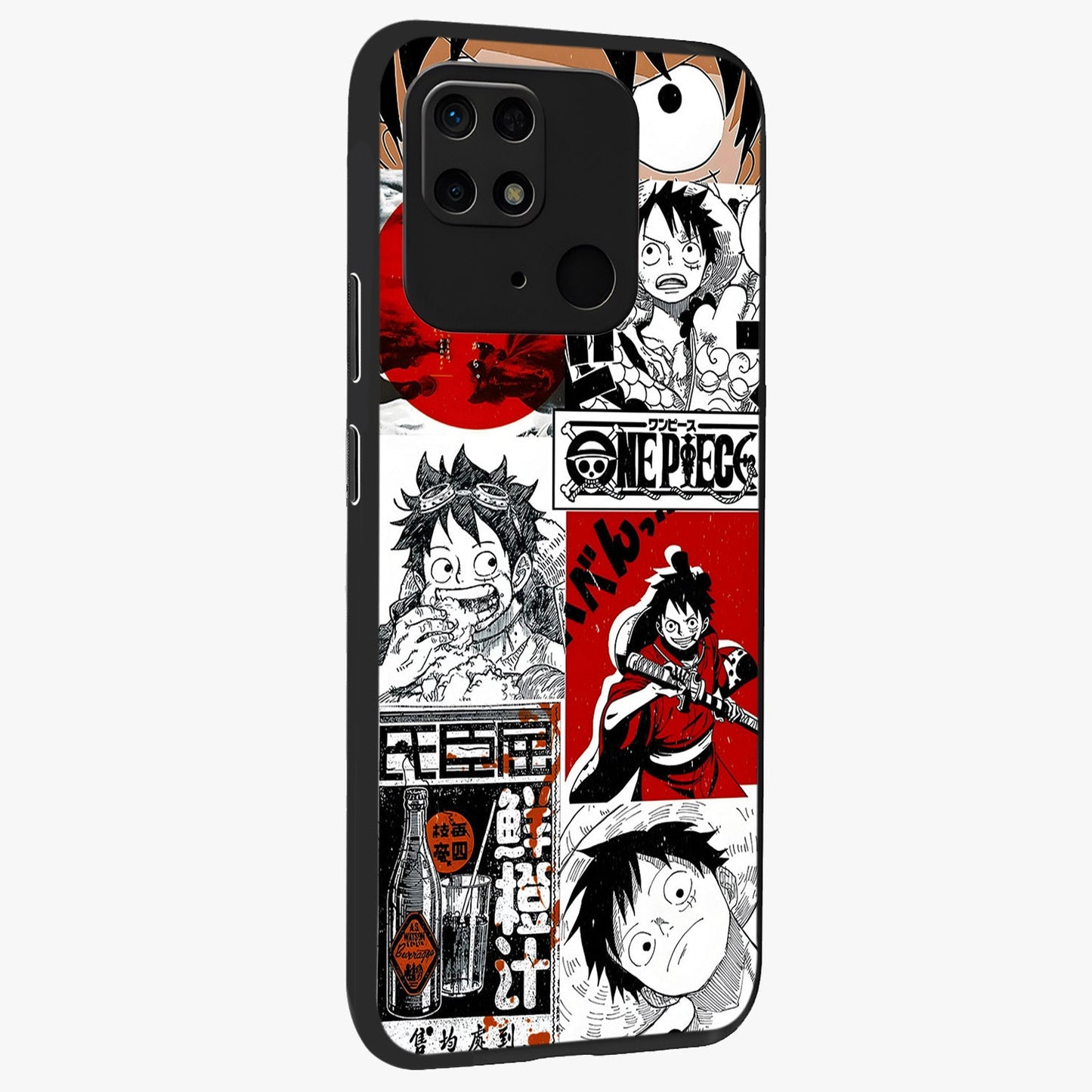 Strawhat Chaos Panels Glass Case upright view showcasing energetic anime artwork with bold adventure theme.
