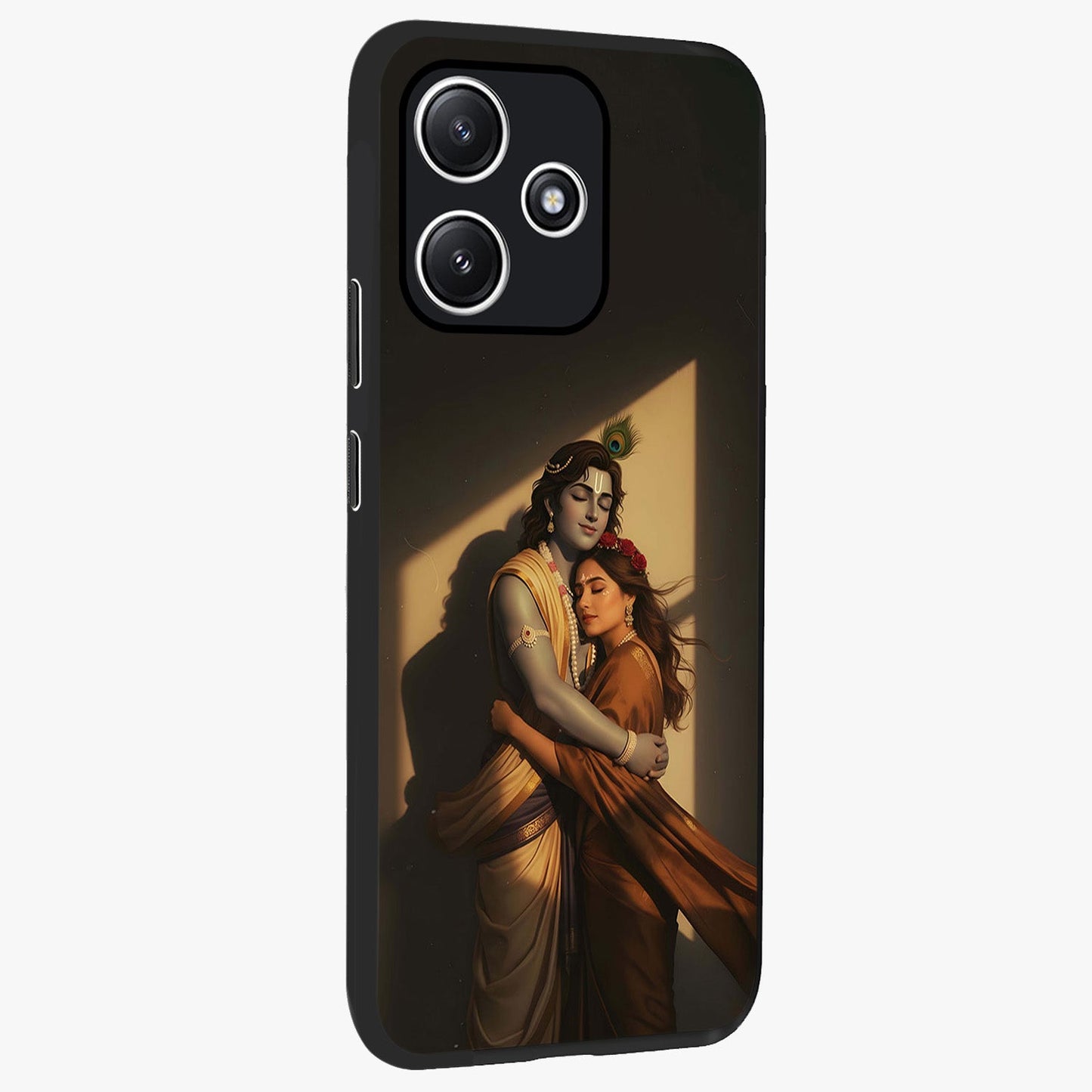 Divine Eternal Love Glass Case upright view showcasing graceful spiritual artwork with eternal love theme.