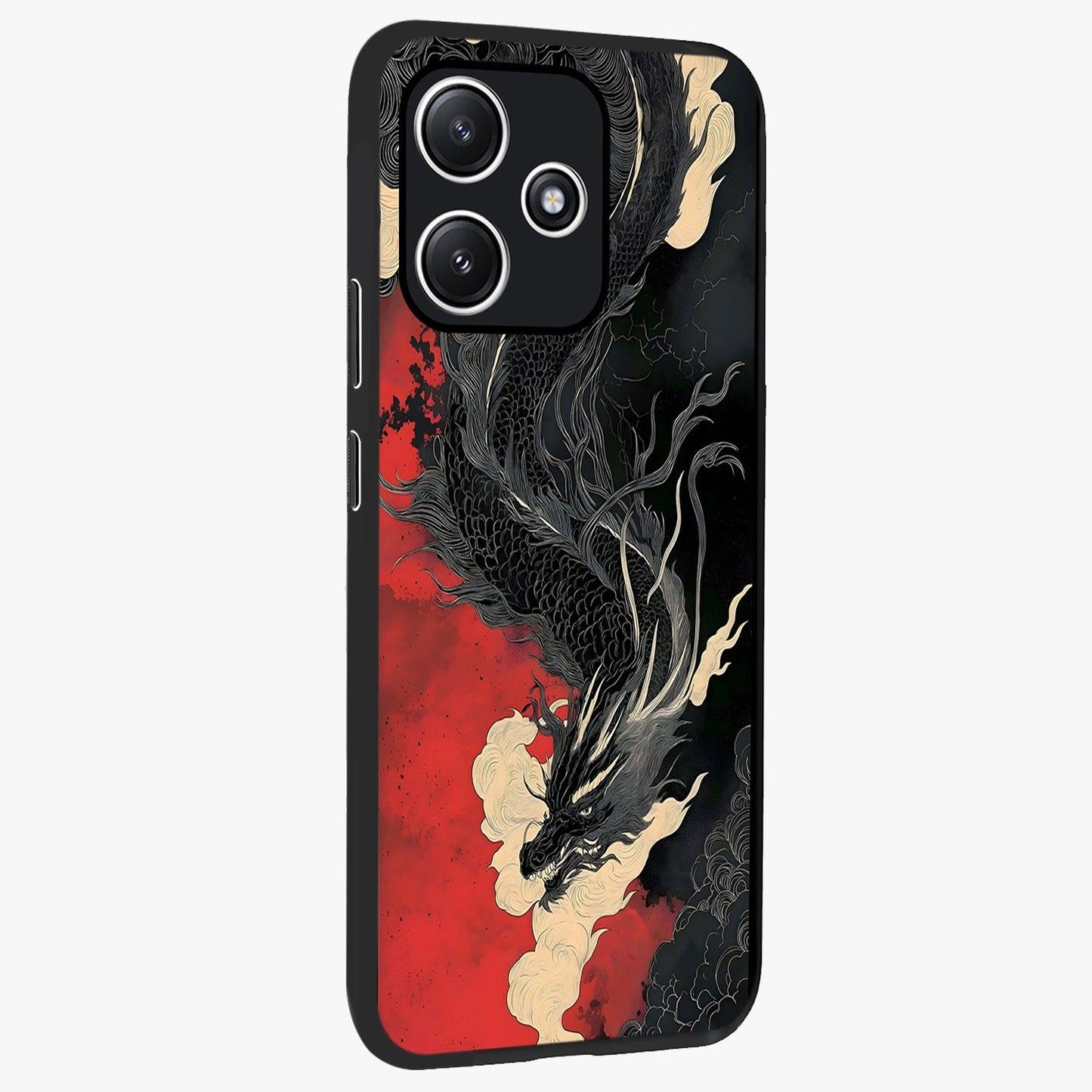 Shadow Dragon Fury Glass Case upright view showcasing intense dragon artwork with dramatic shadow theme.