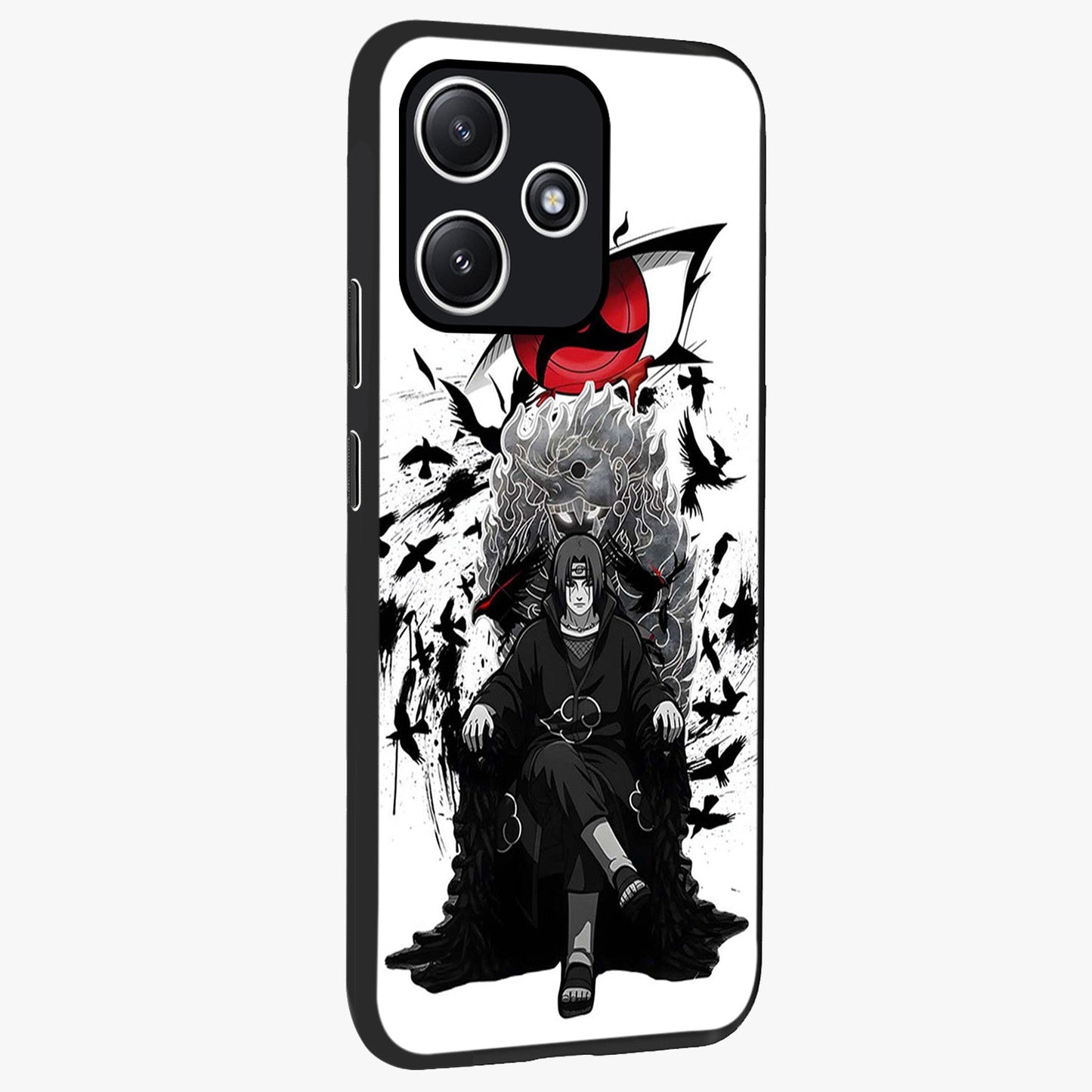 Uchiha Shadow Throne Glass Case upright view showcasing magical underwater galaxy artwork with vibrant cosmic theme.