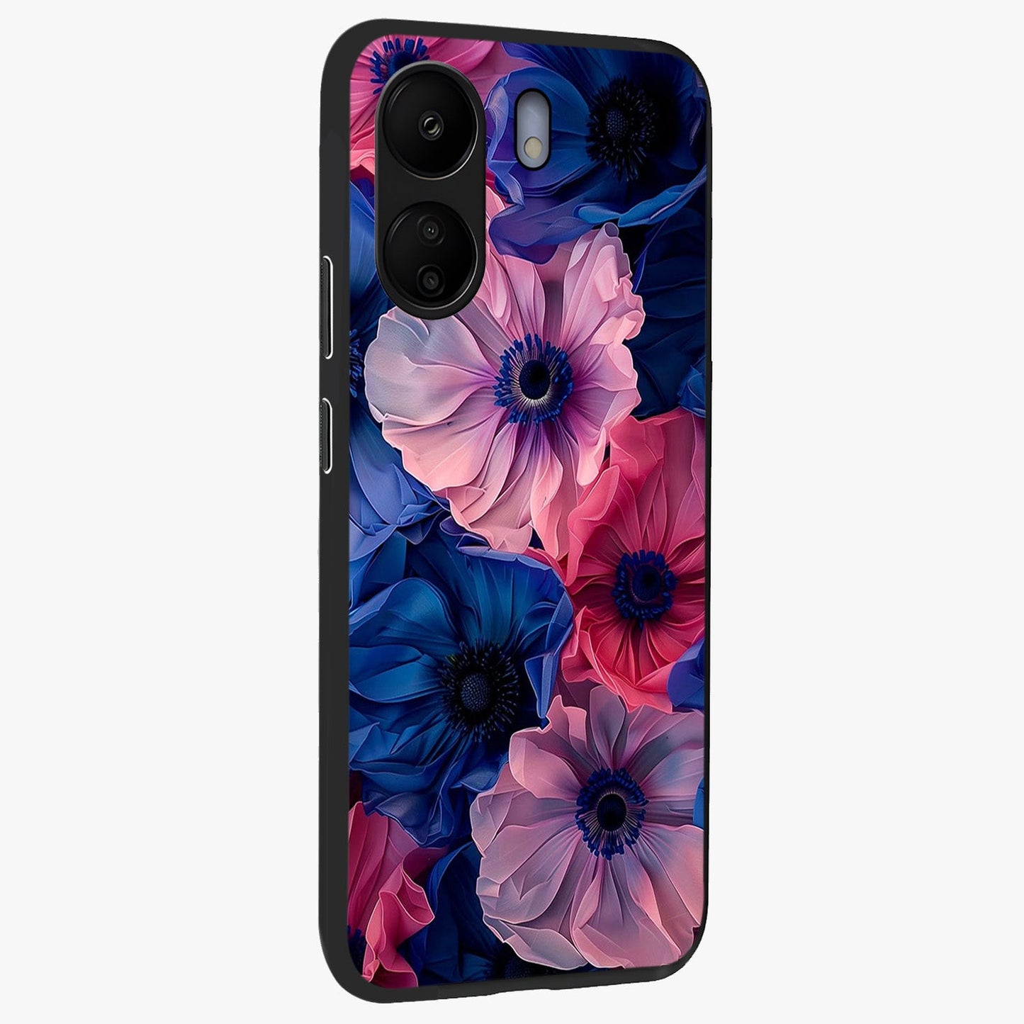 Flower Paper Art Pattern Glass Case upright view showcasing decorative paper floral artwork with creative craft style.