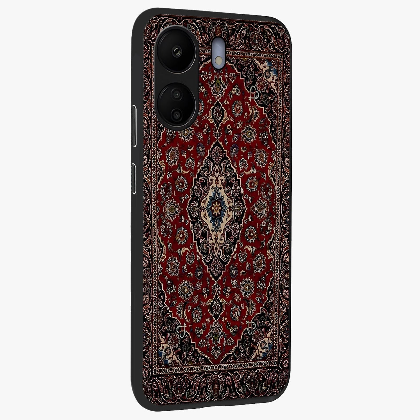 Heritage Carpet Royale Glass Case upright view showcasing detailed ornamental artwork with luxurious traditional theme.