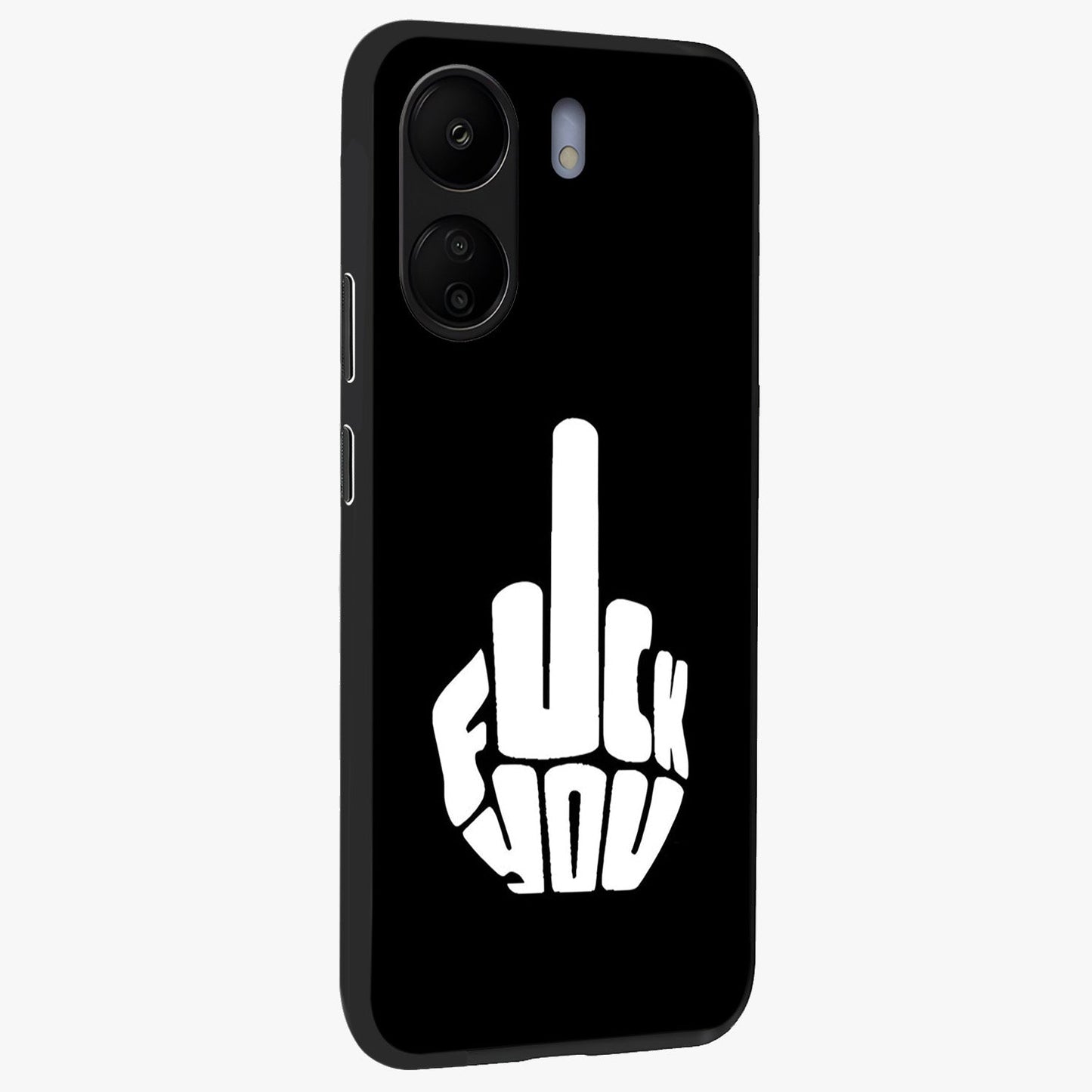 Rebel Mode On Glass Case upright view showcasing striking statement artwork with bold rebellious theme.