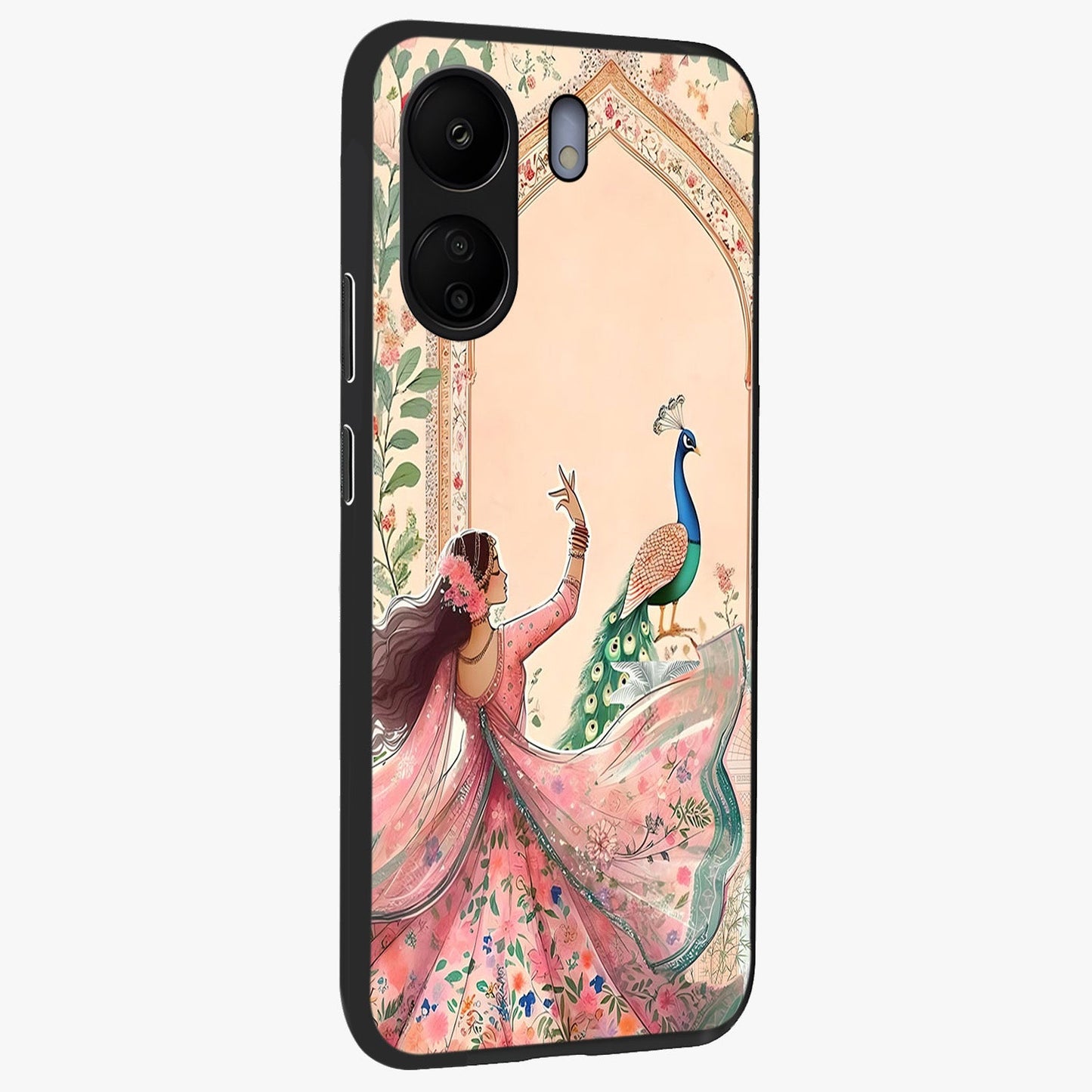 Royal Grace Muse Glass Case upright view showcasing stylish artistic artwork with sophisticated royal theme.