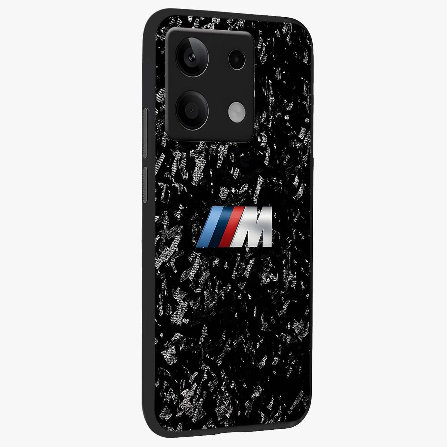 Carbon Speed Mark Glass Case upright view showcasing modern carbon speed graphic with bold automotive theme.