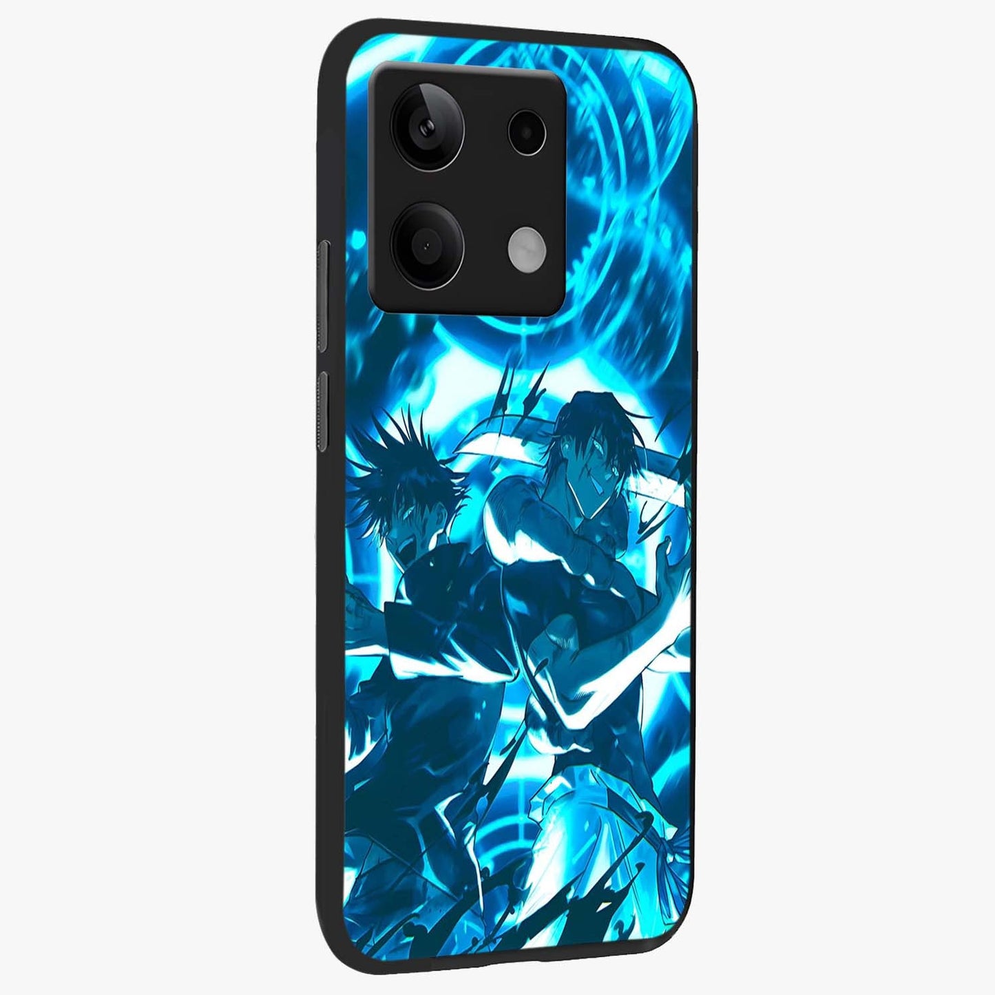 Cursed Energy Clash Glass Case upright view showcasing dramatic clash artwork with bold supernatural theme.