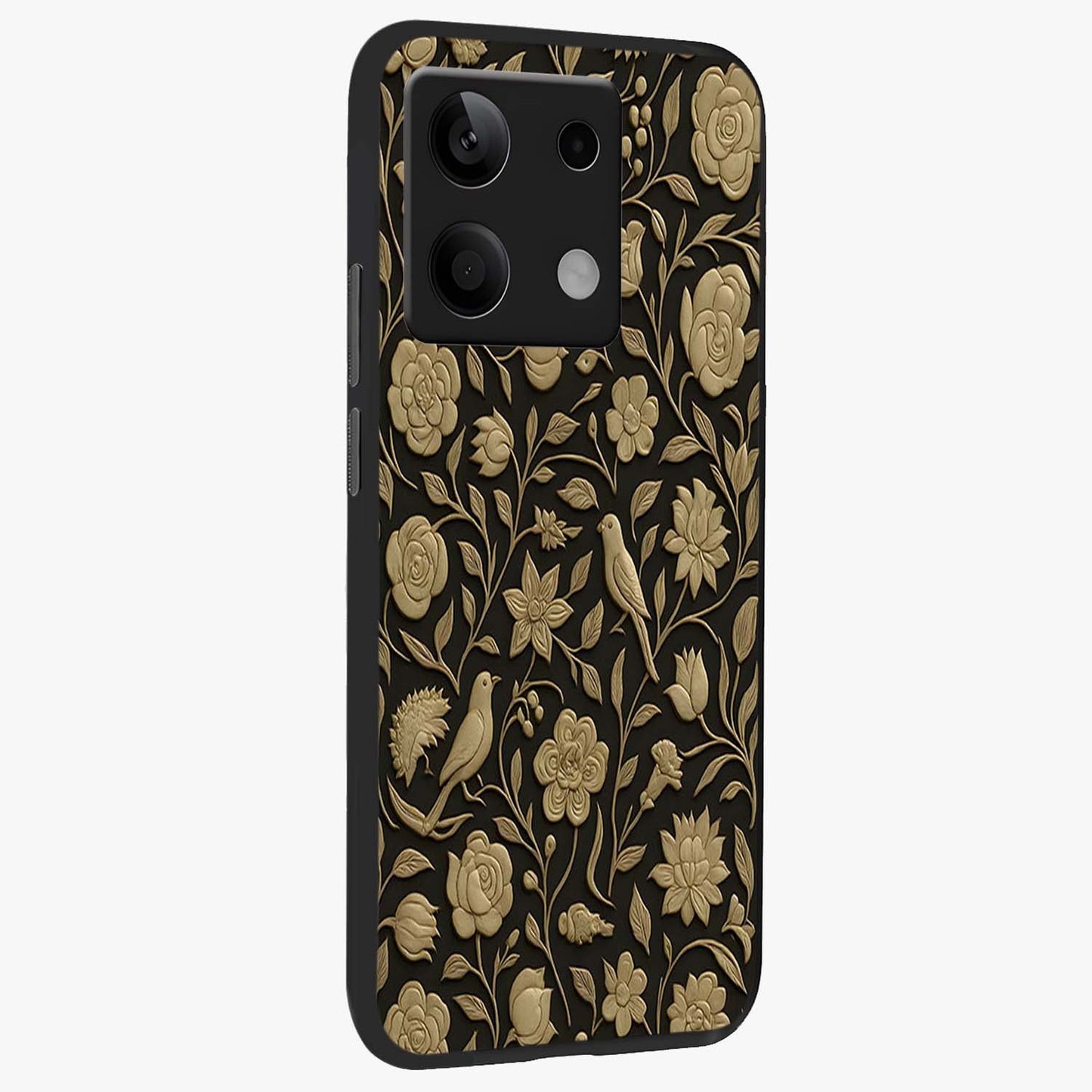 Golden Evil Eye Mandala Glass Case upright view showcasing decorative evil eye mandala artwork with spiritual aesthetic style.