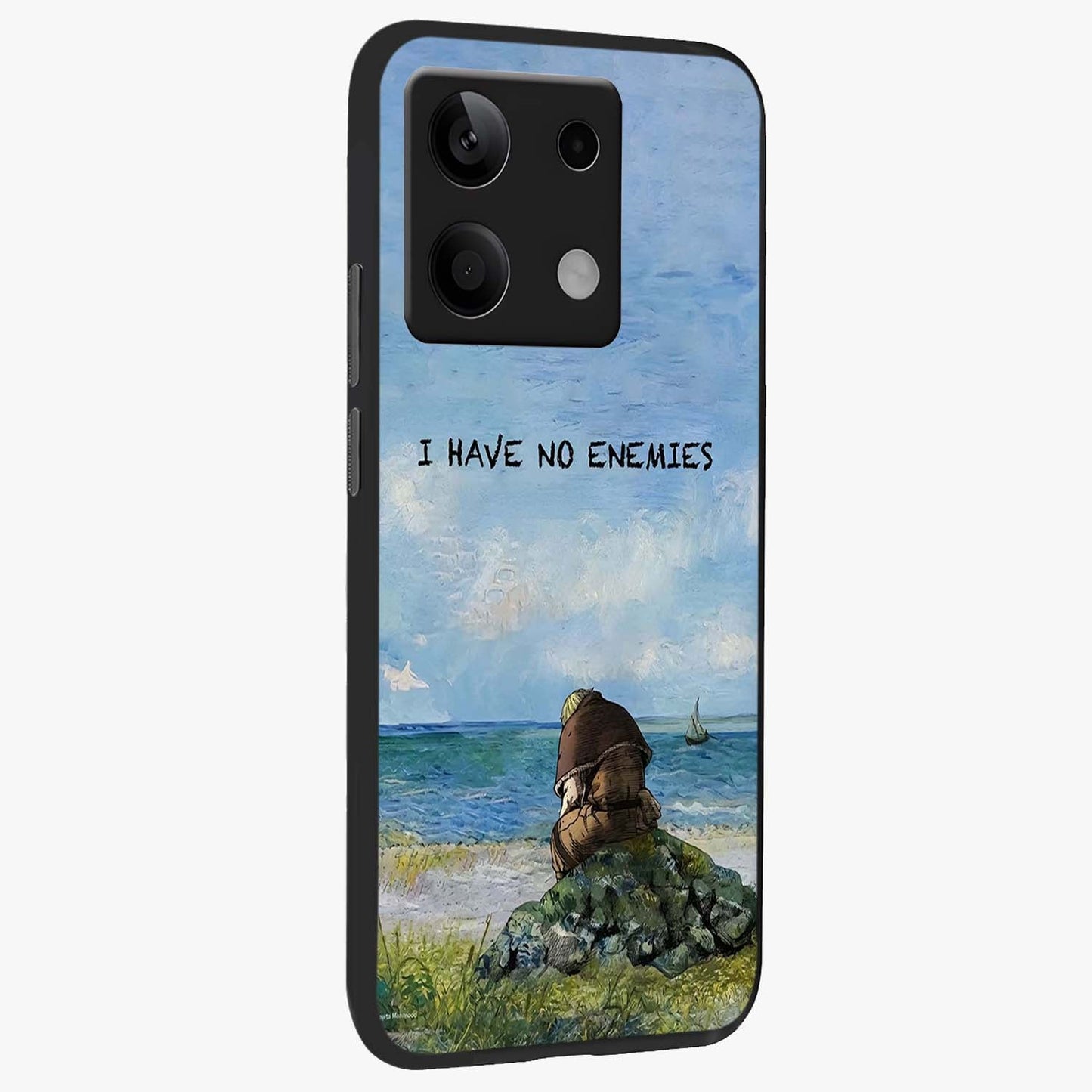 Peace Beyond War Glass Case upright view showcasing powerful peace symbol artwork with inspirational theme.