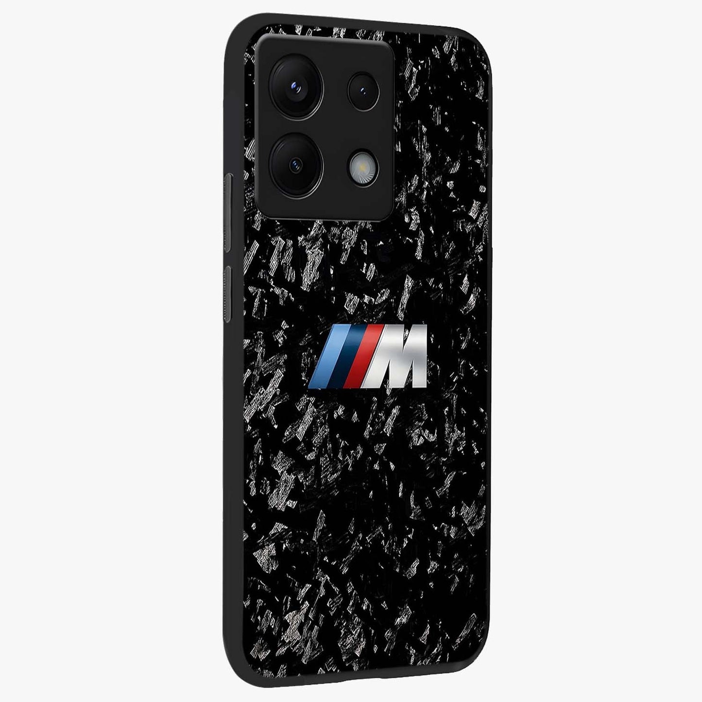Carbon Speed Mark Glass Case upright view showcasing modern carbon speed graphic with bold automotive theme.
