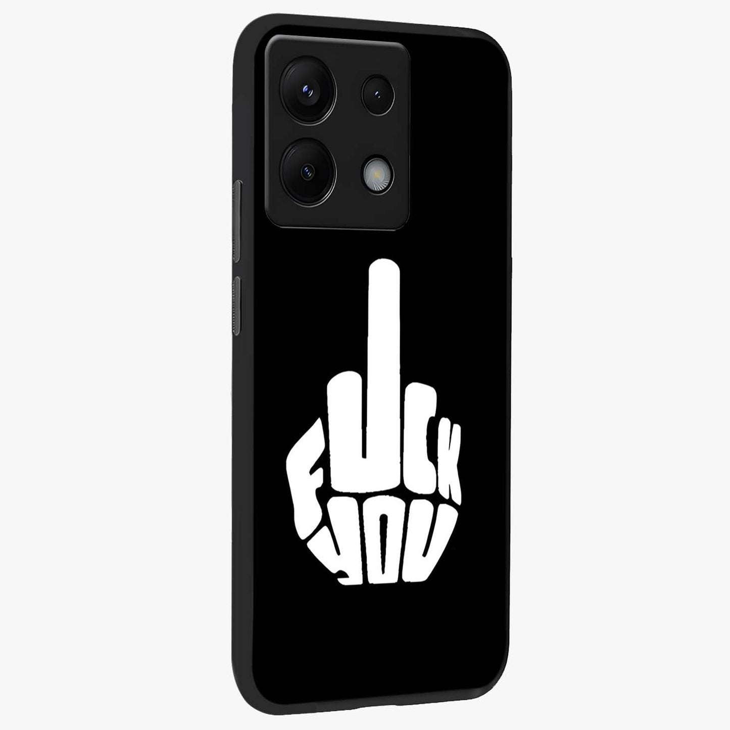 Rebel Mode On Glass Case upright view showcasing striking statement artwork with bold rebellious theme.