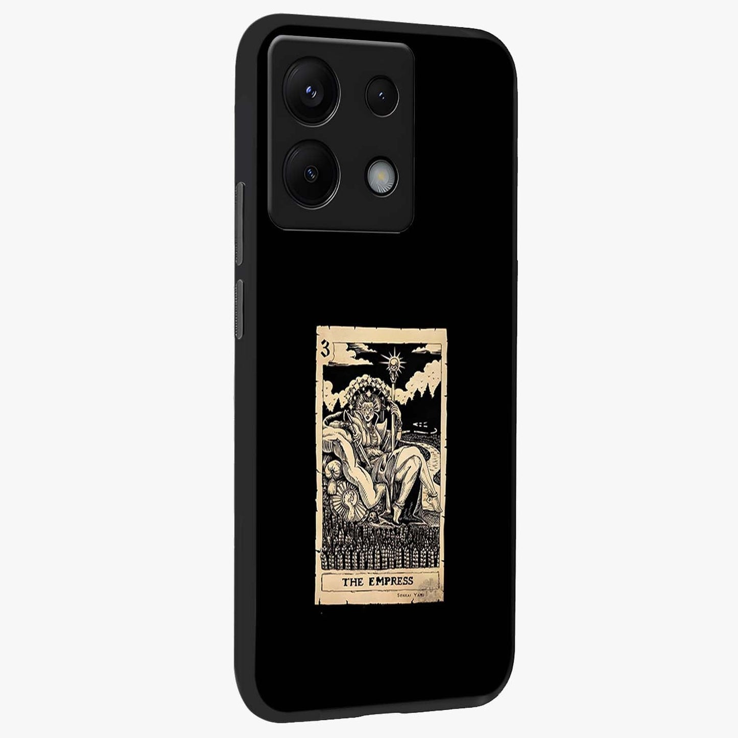 The Empress Glass Case upright view showcasing powerful empress themed artwork with luxurious artistic theme.