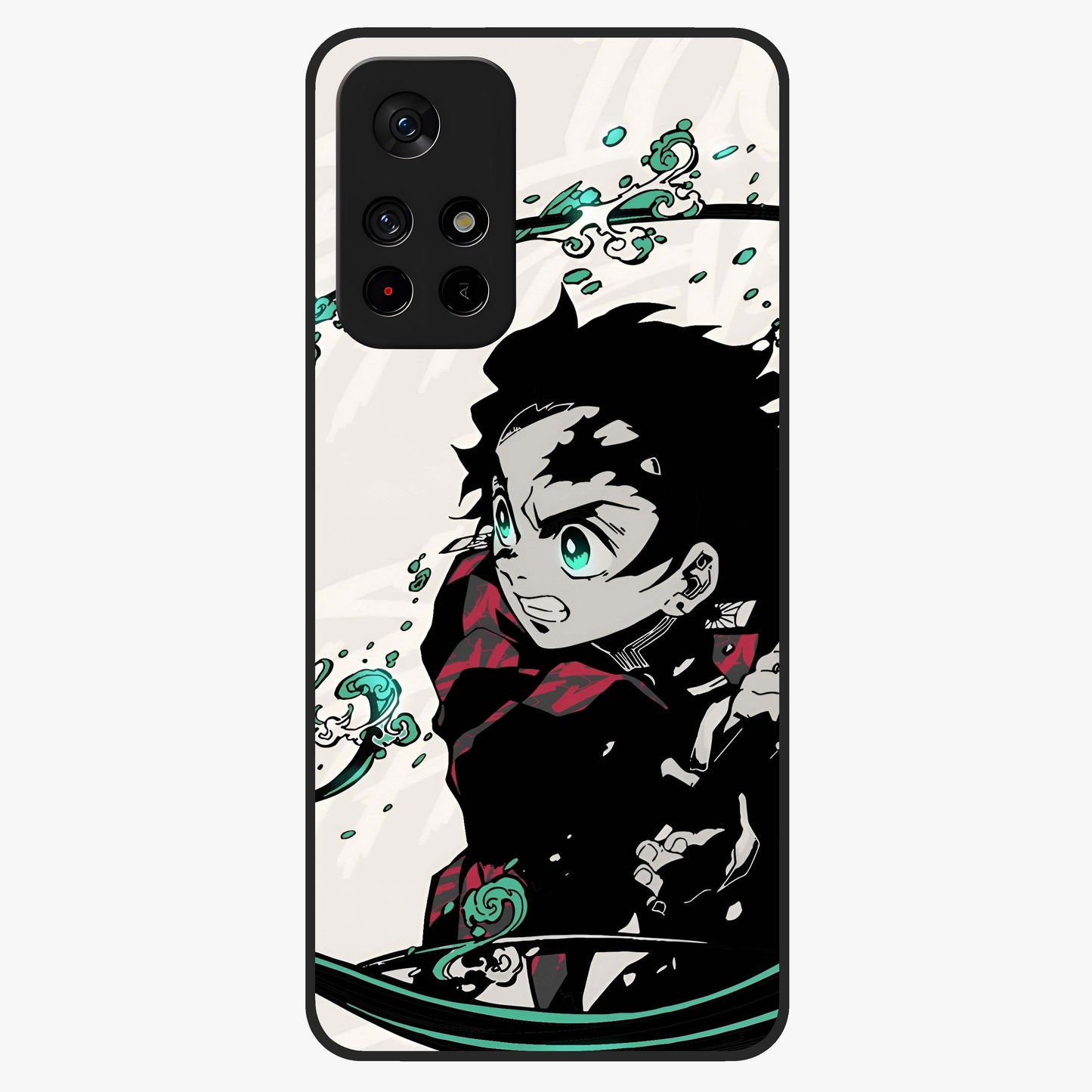 Demon Slayer Glass Case upright view showcasing powerful anime artwork with intense warrior theme.