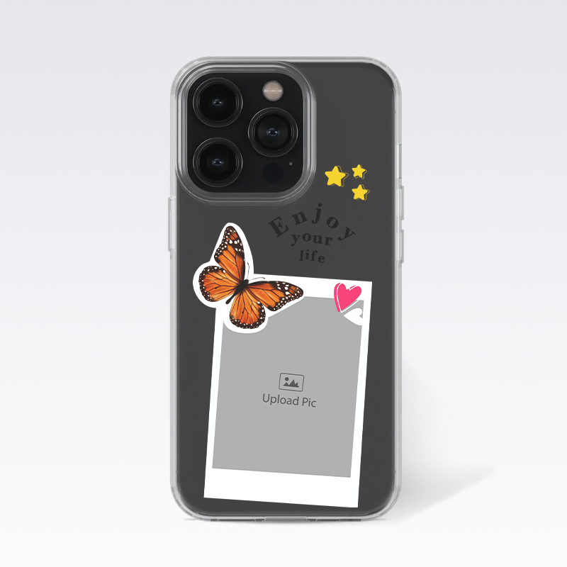 Custom Photo With Butterfly Clear Silicon Case Cover
