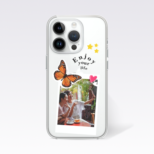 Custom Photo With Butterfly Clear Silicon Case Cover