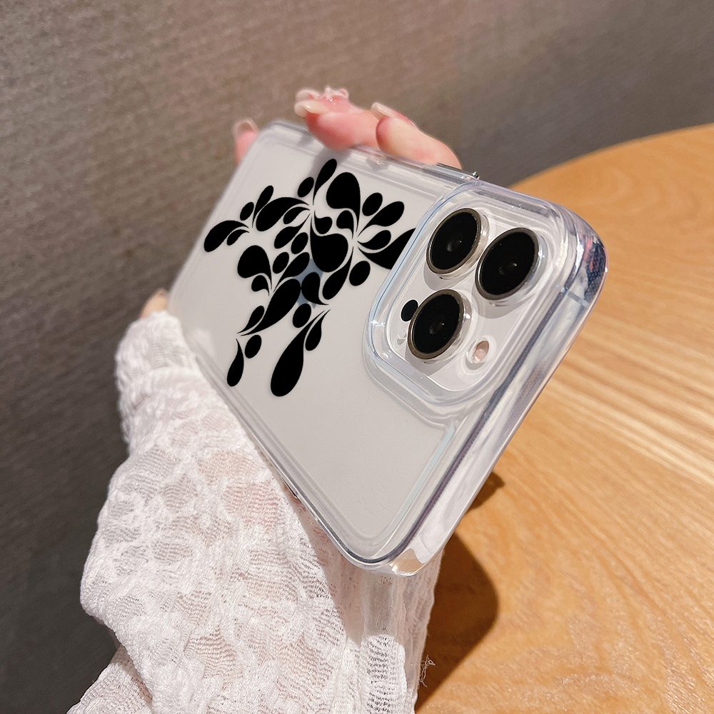 Black gemotric Clear Silicon Cover