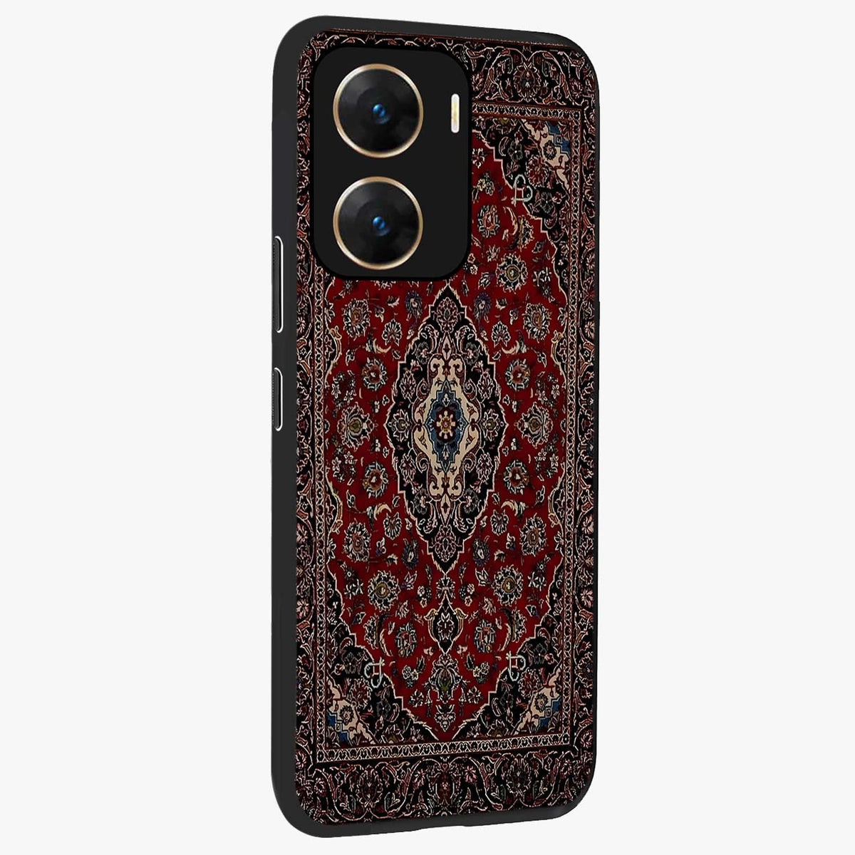Heritage Carpet Royale Glass Case upright view showcasing detailed ornamental artwork with luxurious traditional theme.