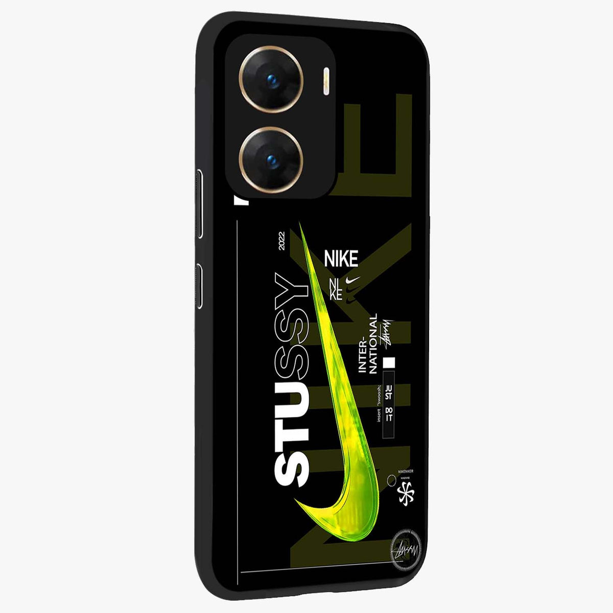 Neon Street Edition Glass Case upright view showcasing colorful neon artwork with modern street culture theme.