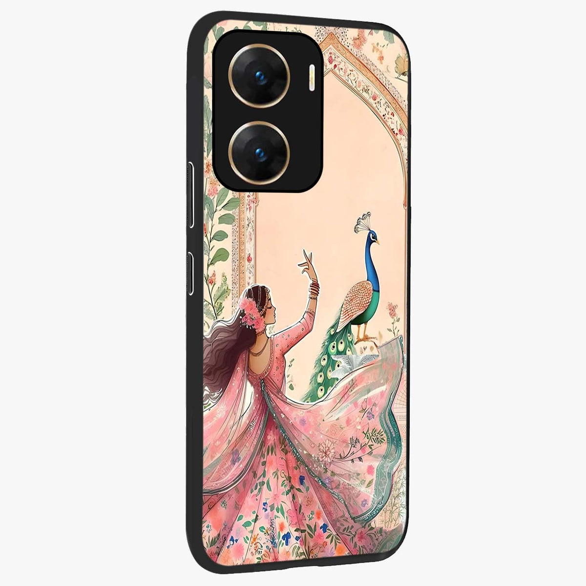Royal Grace Muse Glass Case upright view showcasing stylish artistic artwork with sophisticated royal theme.