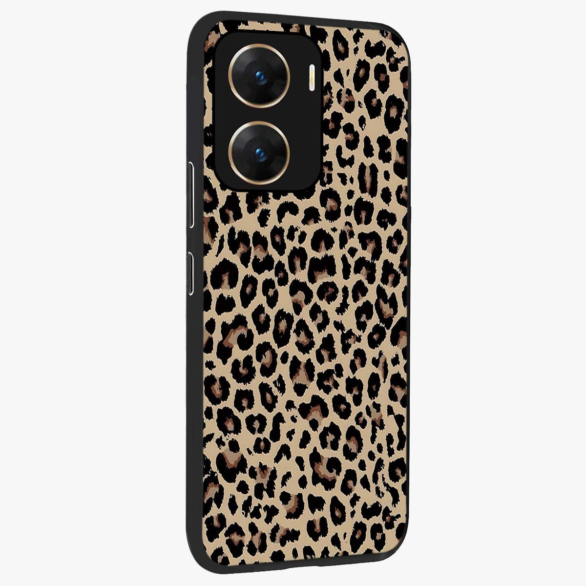 Savage Chic Pattern Glass Case upright view showcasing trendy decorative artwork with edgy fashion theme.