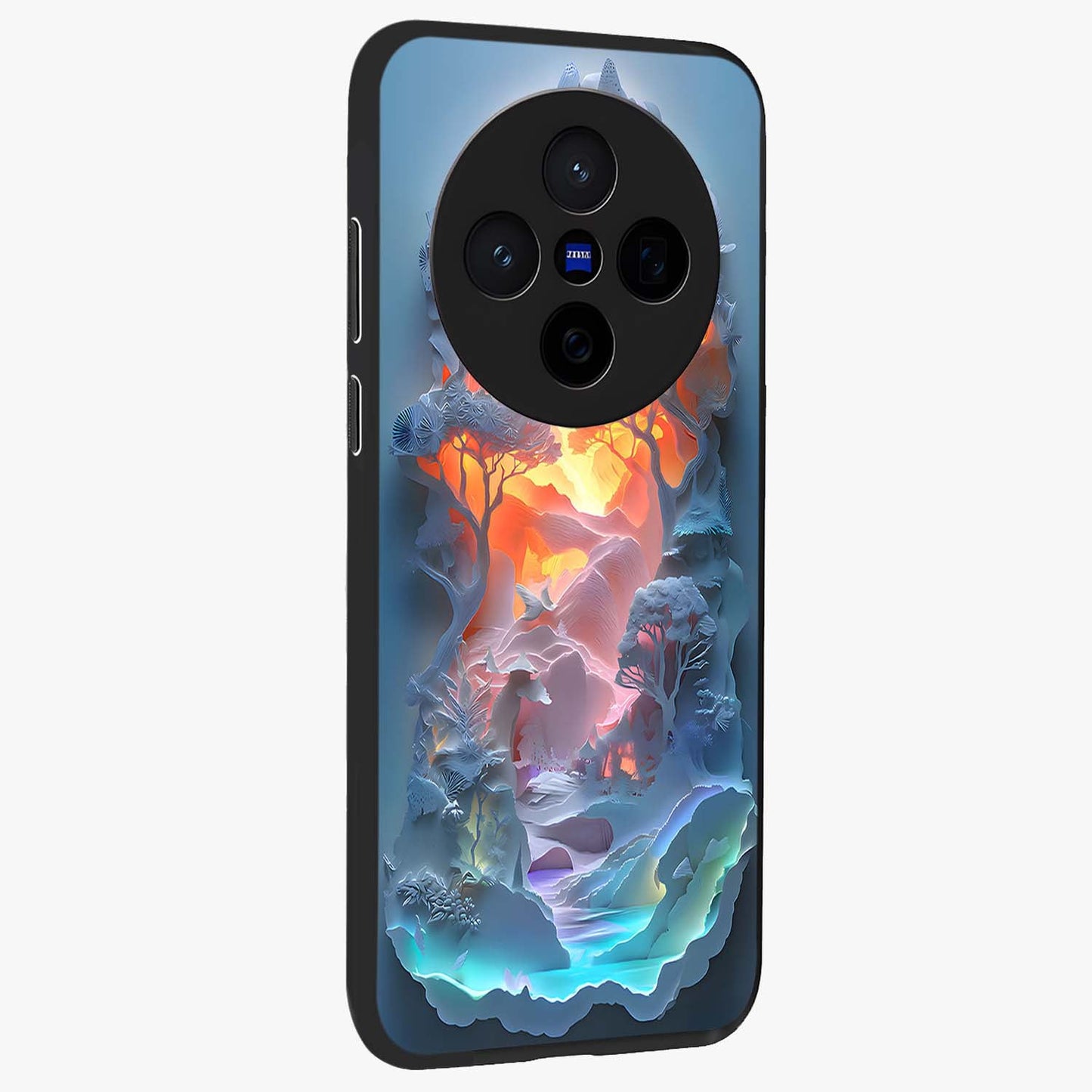 Glow Forest Portal Glass Case upright view showcasing enchanted forest portal artwork with fantasy nature theme.