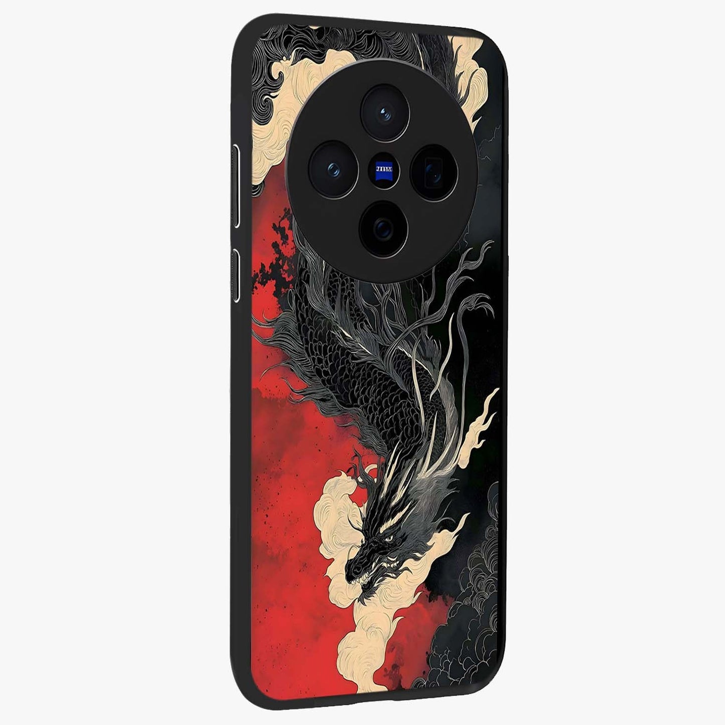 Shadow Dragon Fury Glass Case upright view showcasing intense dragon artwork with dramatic shadow theme.