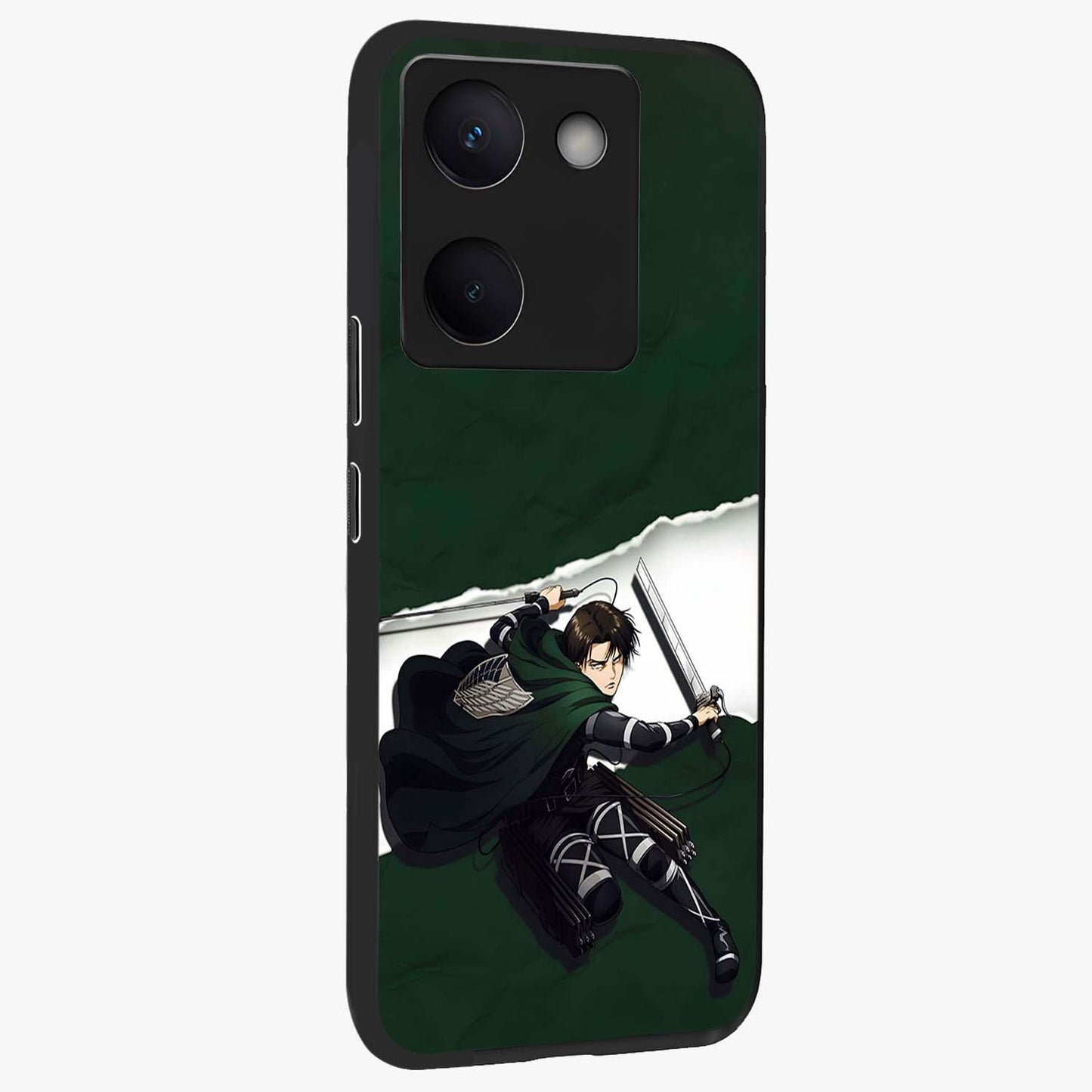Emerald War Vanguard Glass Case upright view showcasing dramatic warrior artwork with bold fantasy theme.