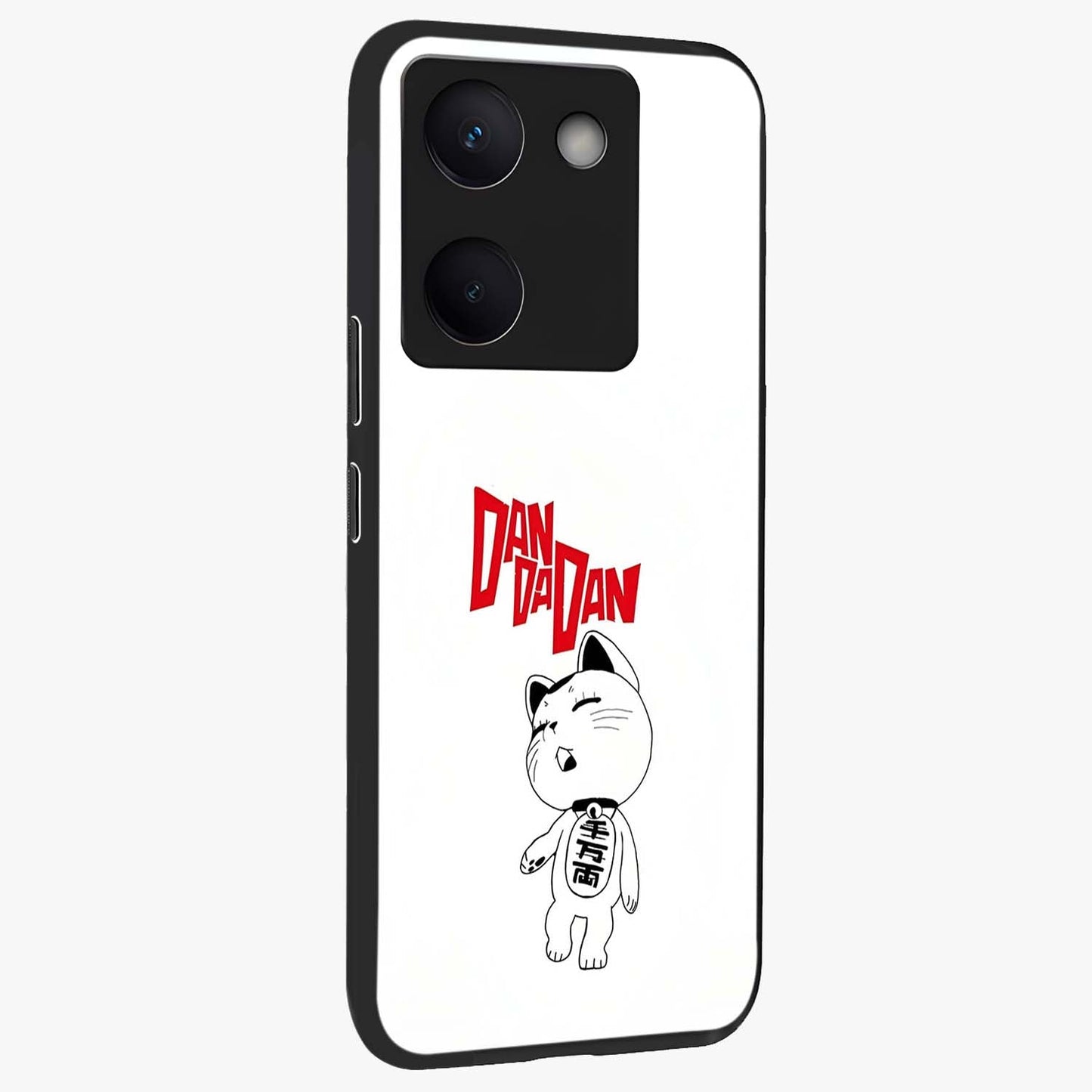 Playful Spirit Charm Glass Case upright view showcasing vibrant charm artwork with fun artistic theme.