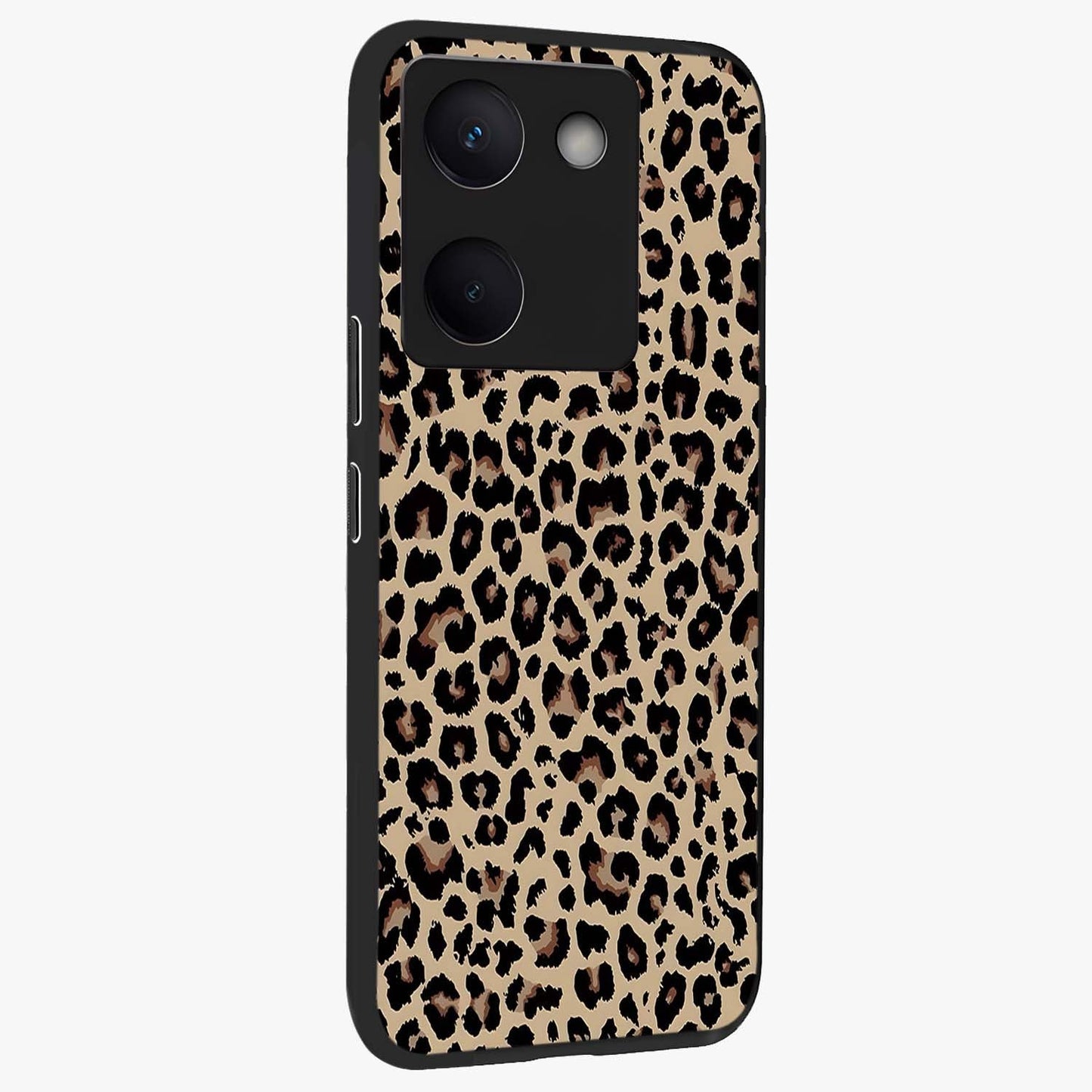 Savage Chic Pattern Glass Case upright view showcasing trendy decorative artwork with edgy fashion theme.