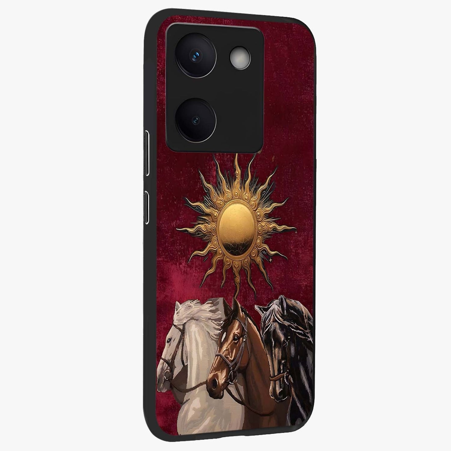 Solar Riders Glass Case upright view showcasing energetic rider artwork with bold adventure theme.