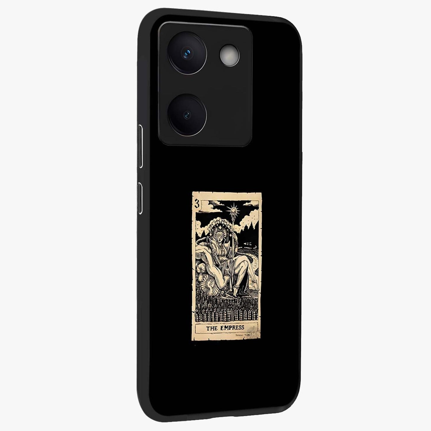 The Empress Glass Case upright view showcasing powerful empress themed artwork with luxurious artistic theme.