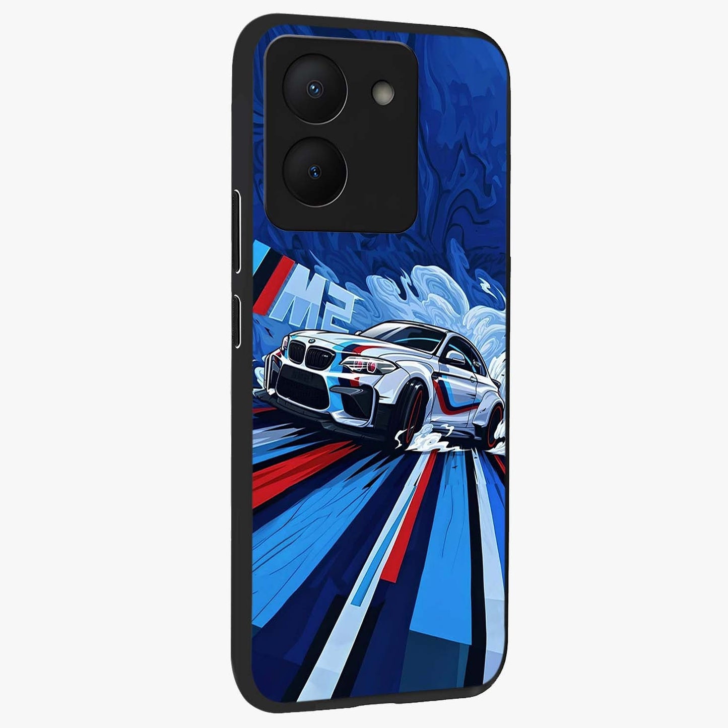 Drift Power Rush Glass Case upright view showcasing high speed racing artwork with bold automotive theme.