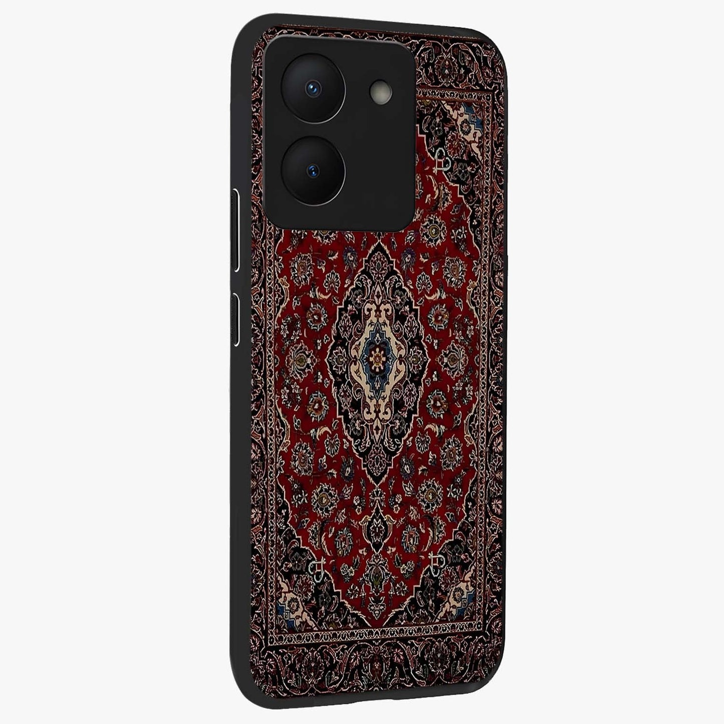 Heritage Carpet Royale Glass Case upright view showcasing detailed ornamental artwork with luxurious traditional theme.