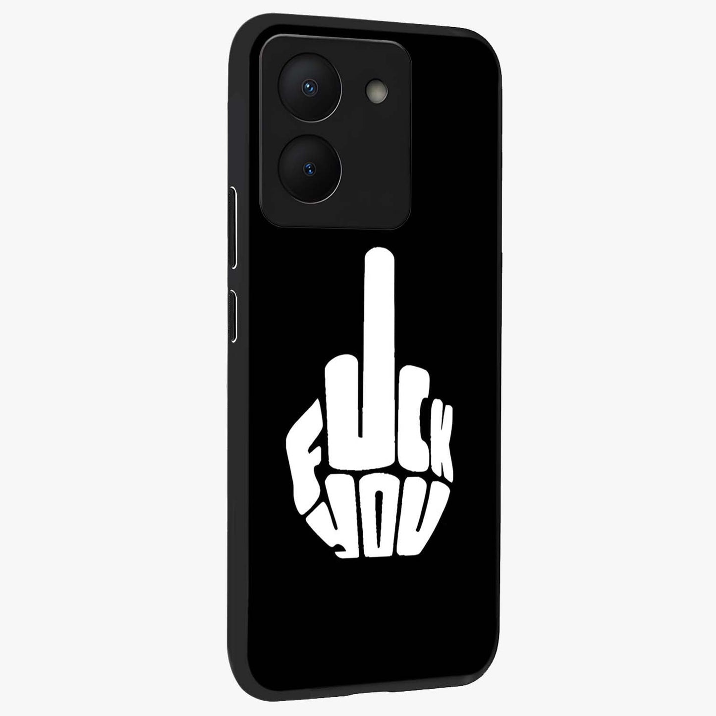 Rebel Mode On Glass Case upright view showcasing striking statement artwork with bold rebellious theme.