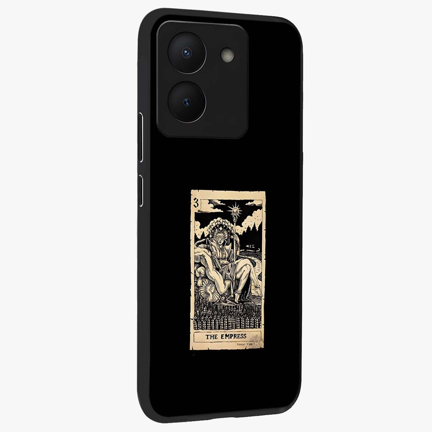 The Empress Glass Case upright view showcasing powerful empress themed artwork with luxurious artistic theme.