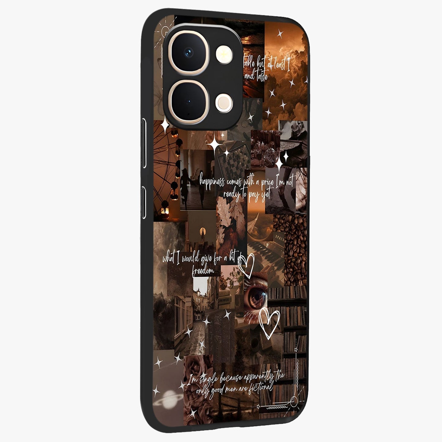 Bittersweet Aesthetic Chaos Glass Case upright view showcasing bold artistic chaos design with modern aesthetic style.