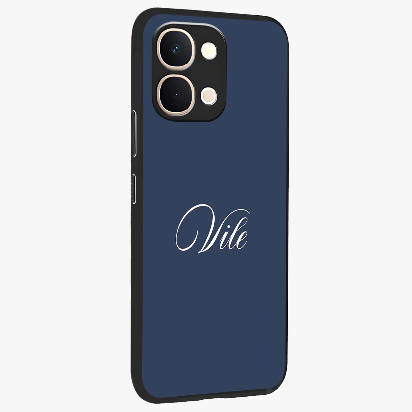 Blue Vintage Floral Pattern Glass Case displayed in angled mockup highlighting classic blue floral pattern and retro aesthetic design.