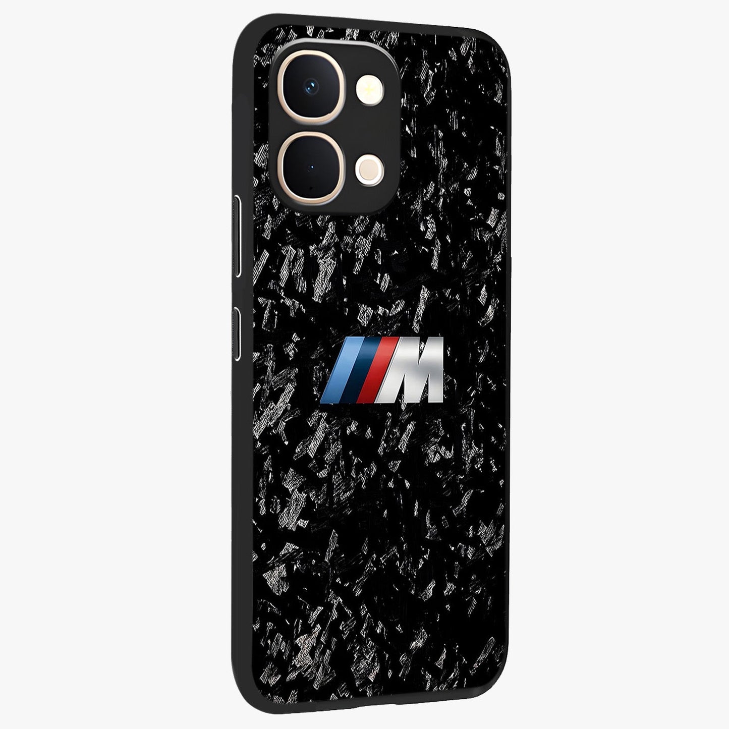 Carbon Speed Mark Glass Case upright view showcasing modern carbon speed graphic with bold automotive theme.