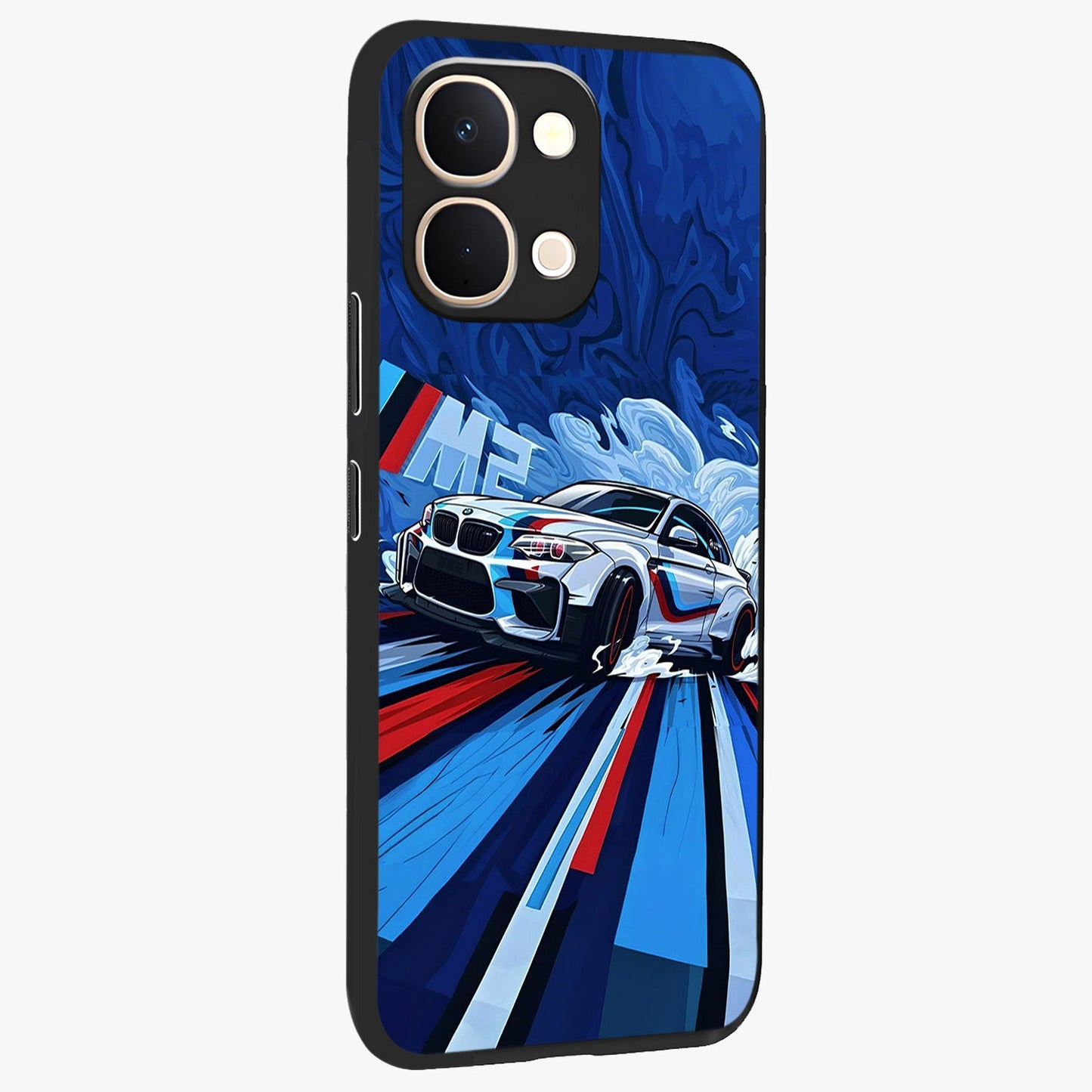 Drift Power Rush Glass Case upright view showcasing high speed racing artwork with bold automotive theme.