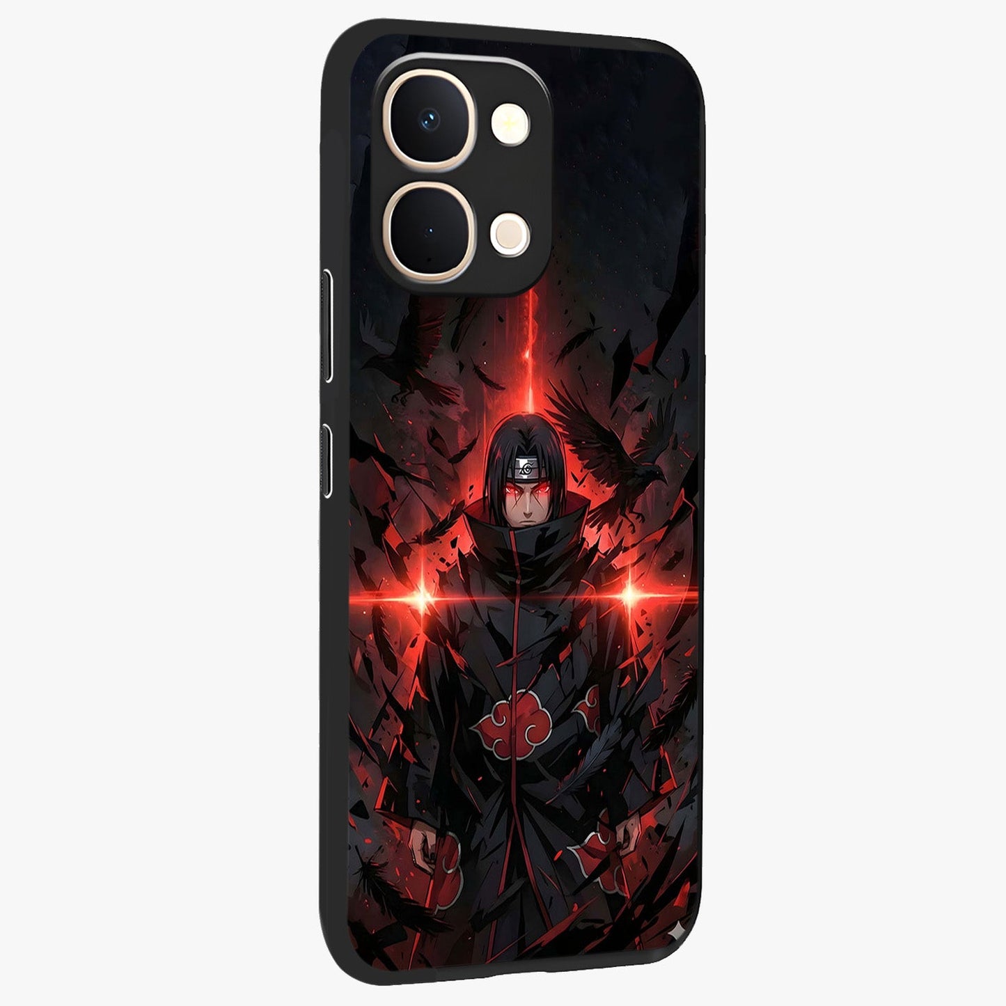 Focused Blade Discipline Glass Case upright view showcasing strong typography statement with sleek motivational theme.