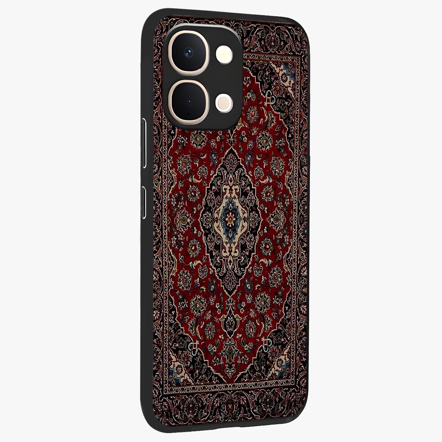Heritage Carpet Royale Glass Case upright view showcasing detailed ornamental artwork with luxurious traditional theme.
