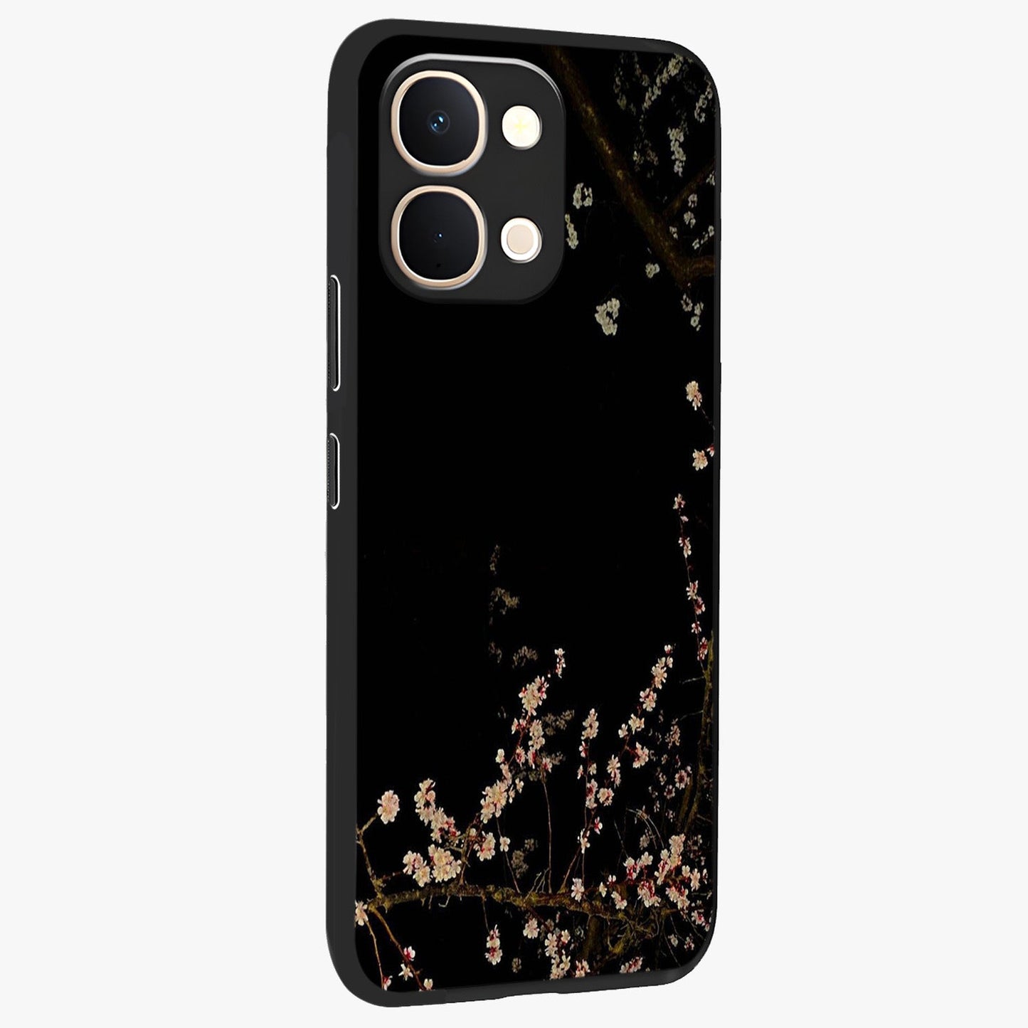 Petal Moon Light With Custom Name Glass Case upright view showcasing elegant floral moon artwork with personalized aesthetic.