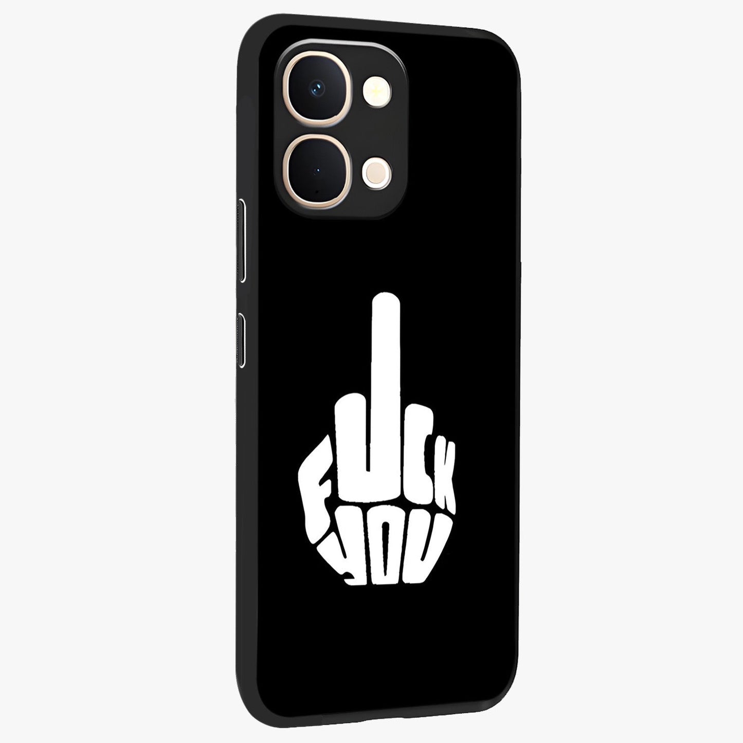Rebel Mode On Glass Case upright view showcasing striking statement artwork with bold rebellious theme.