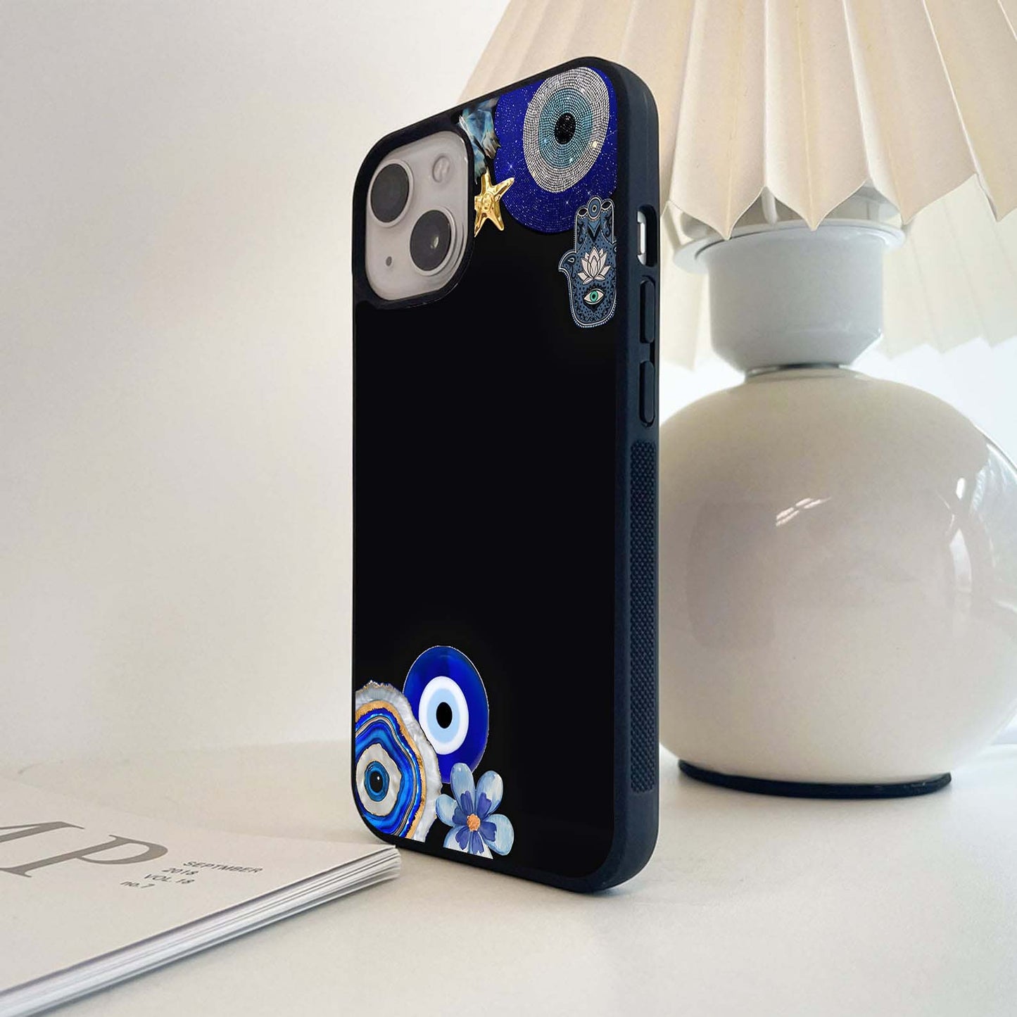 Aesthetic Blue Evil Eye Glass Case