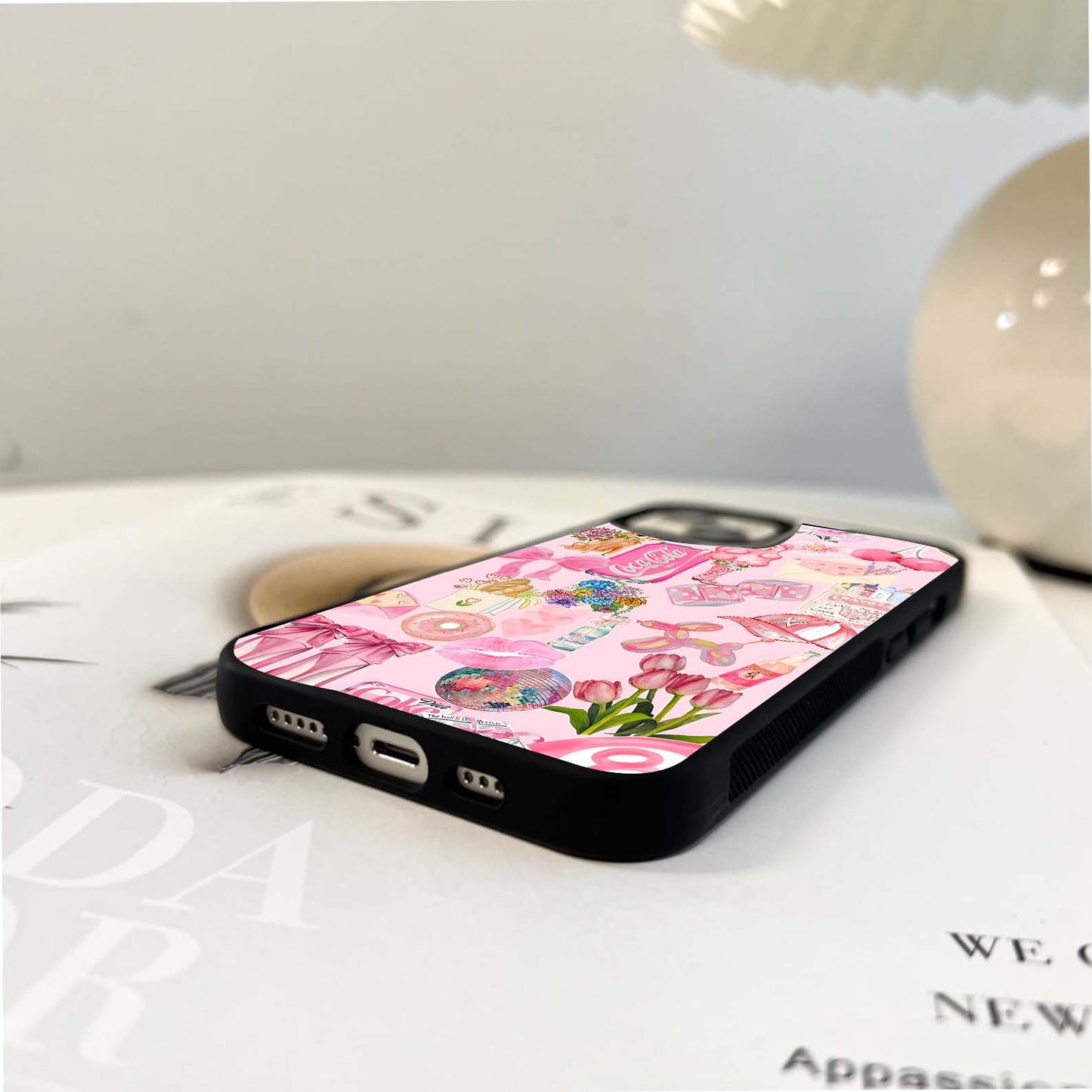 Pink Retro Pop Collage Glass Case