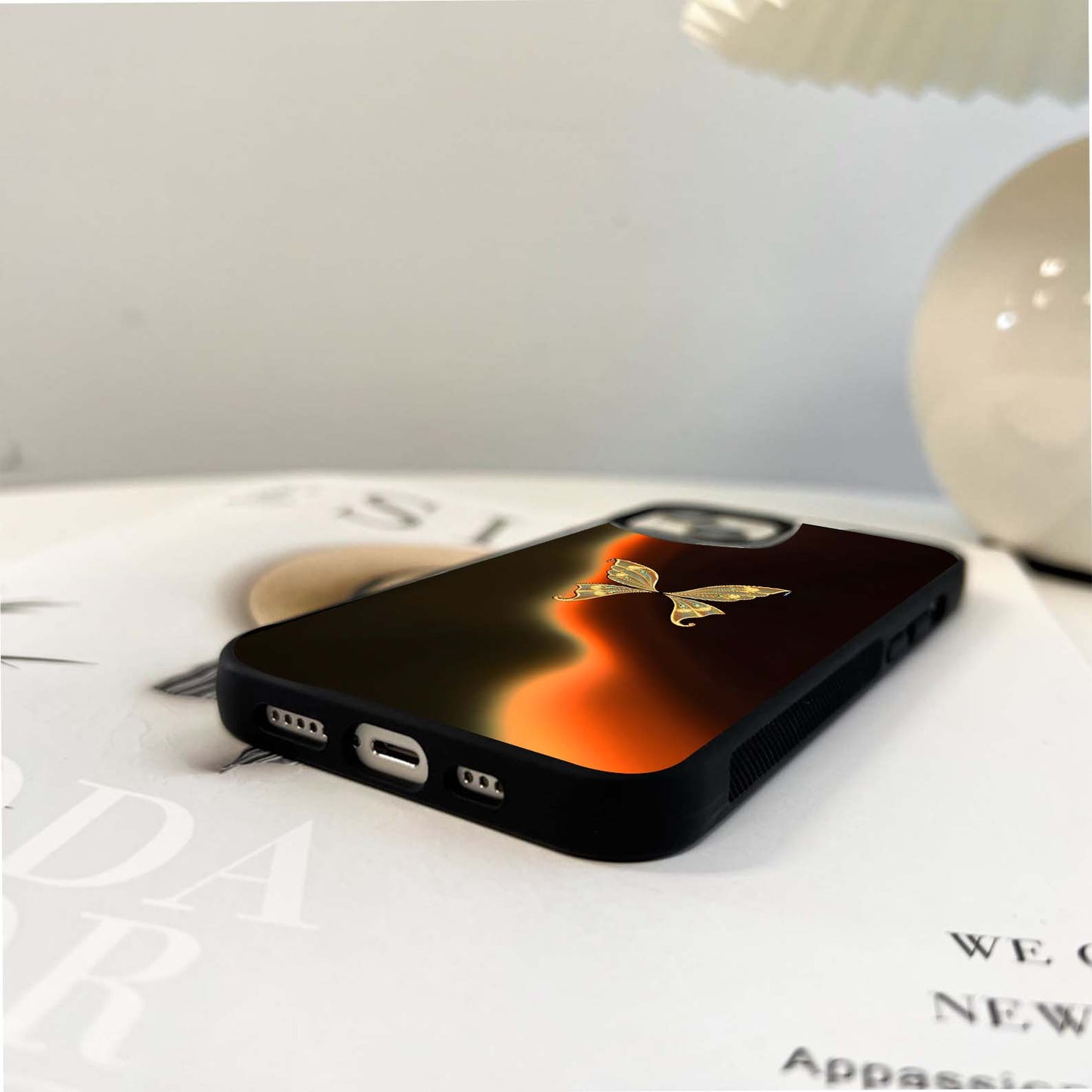 Waving Gradient Butterfly Glass Case