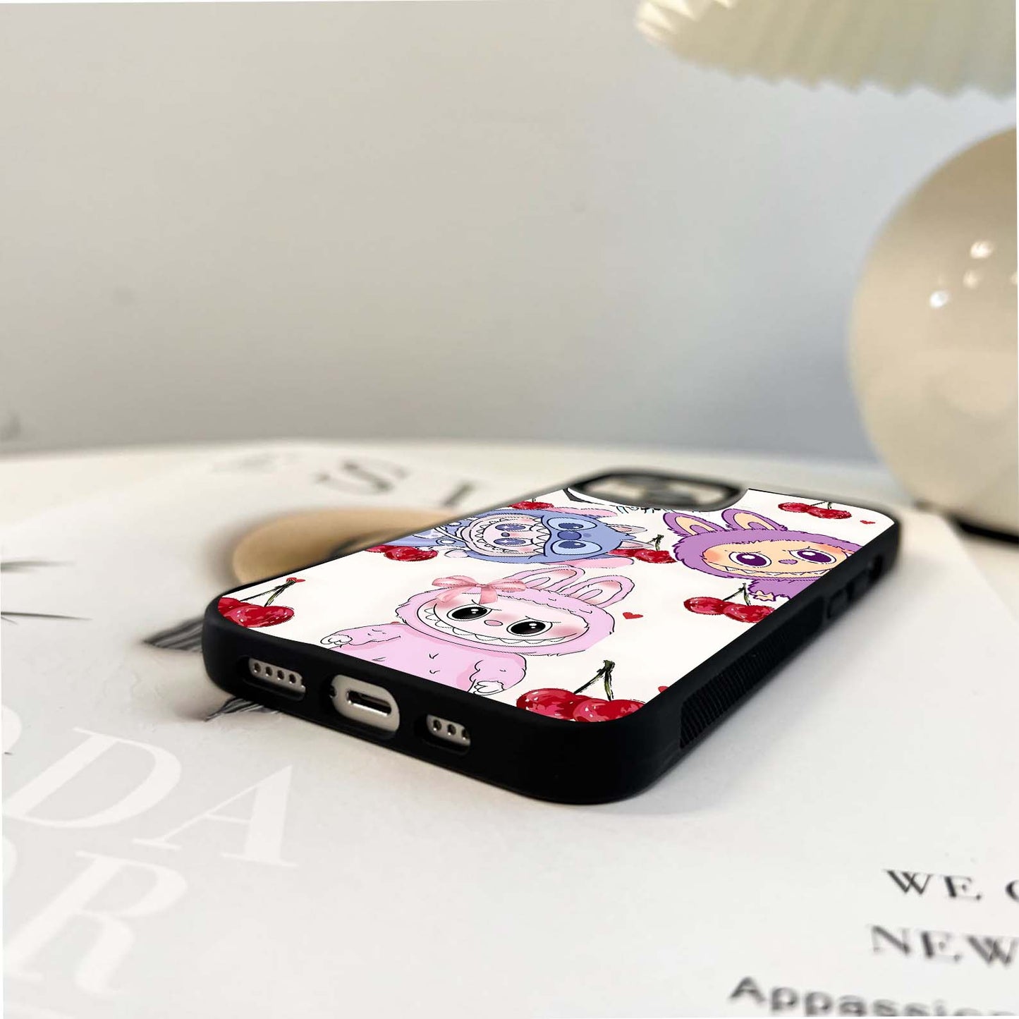 Labubu With Cherry Glass Case