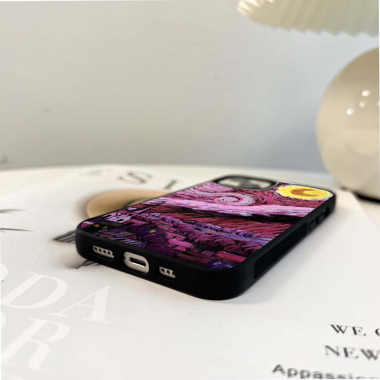 Blusshy Pink Vangogh Glass Case