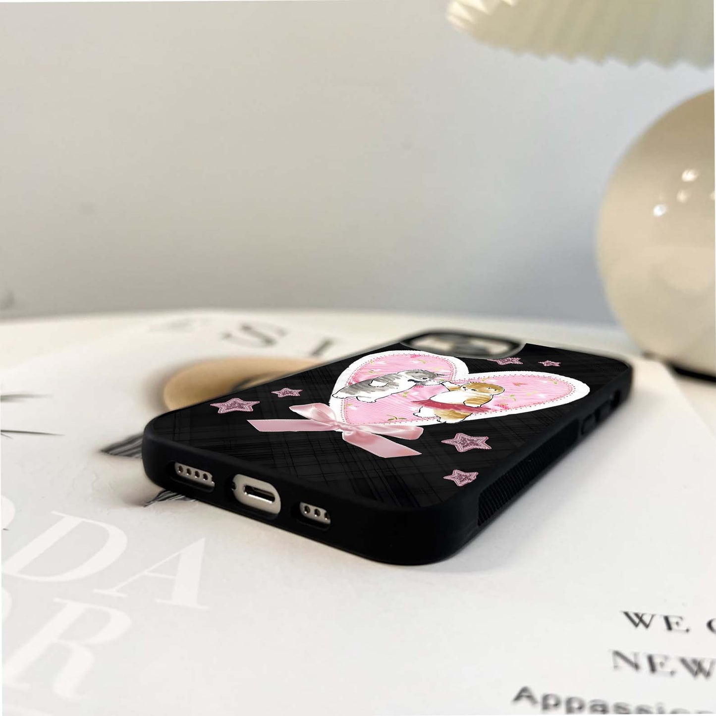 Cat Under Heart Glass Case