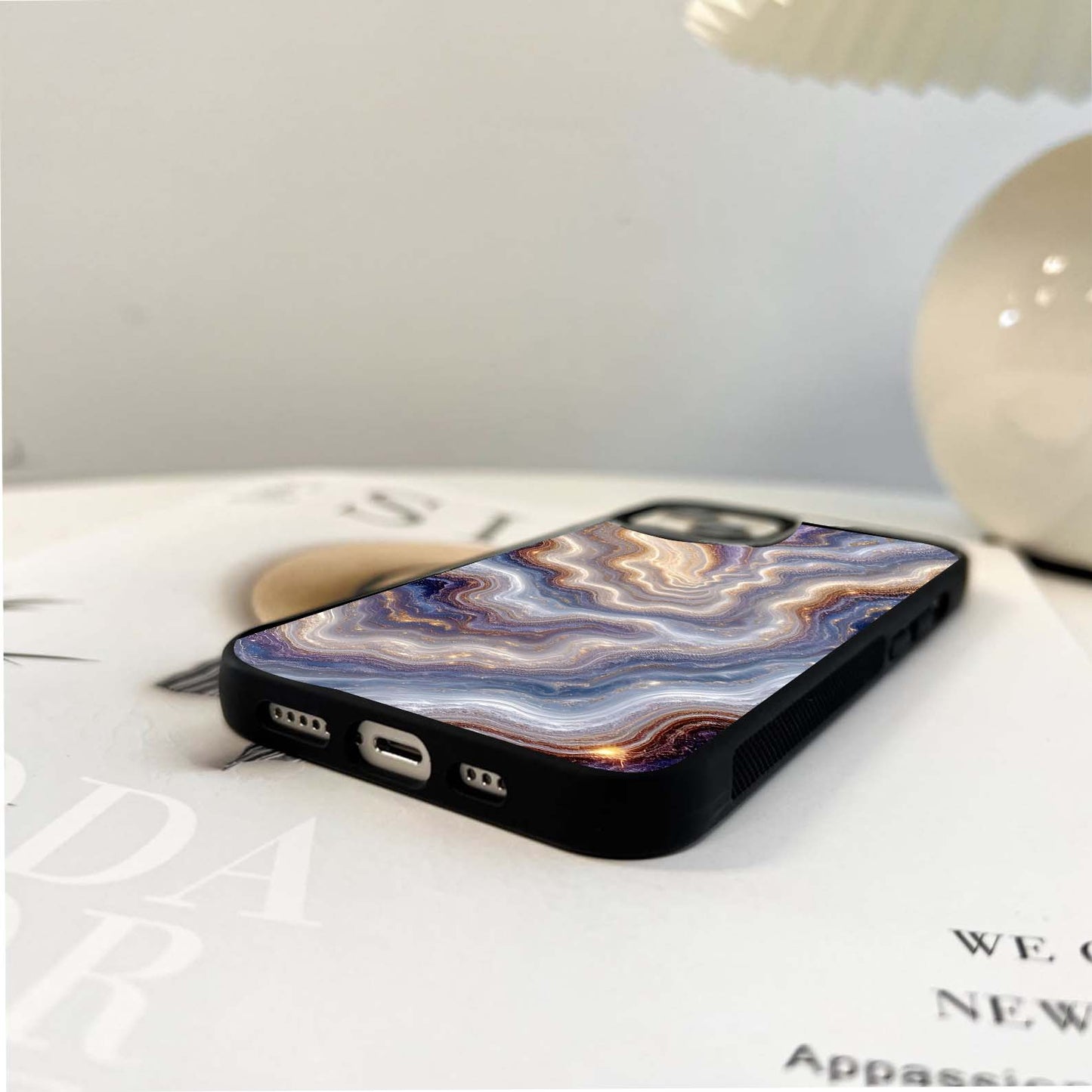 Celestial Marble Waves Glass Case