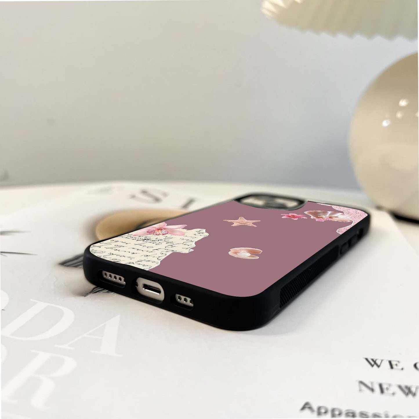 Seashell Pink Letters Glass Case